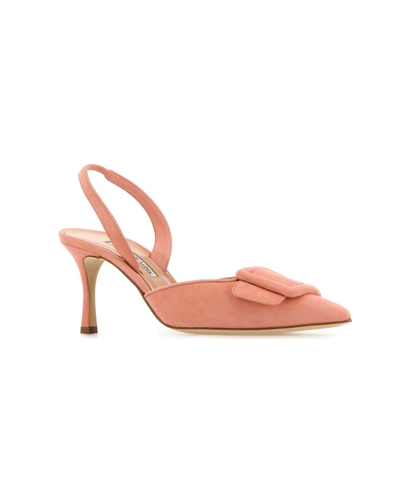 Manolo Blahnik Dark Pink Suede Maysli Pumps - MCOR
