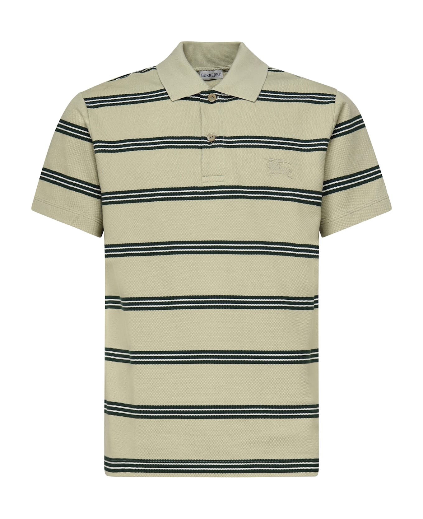 Burberry Striped Cotton Polo - Green