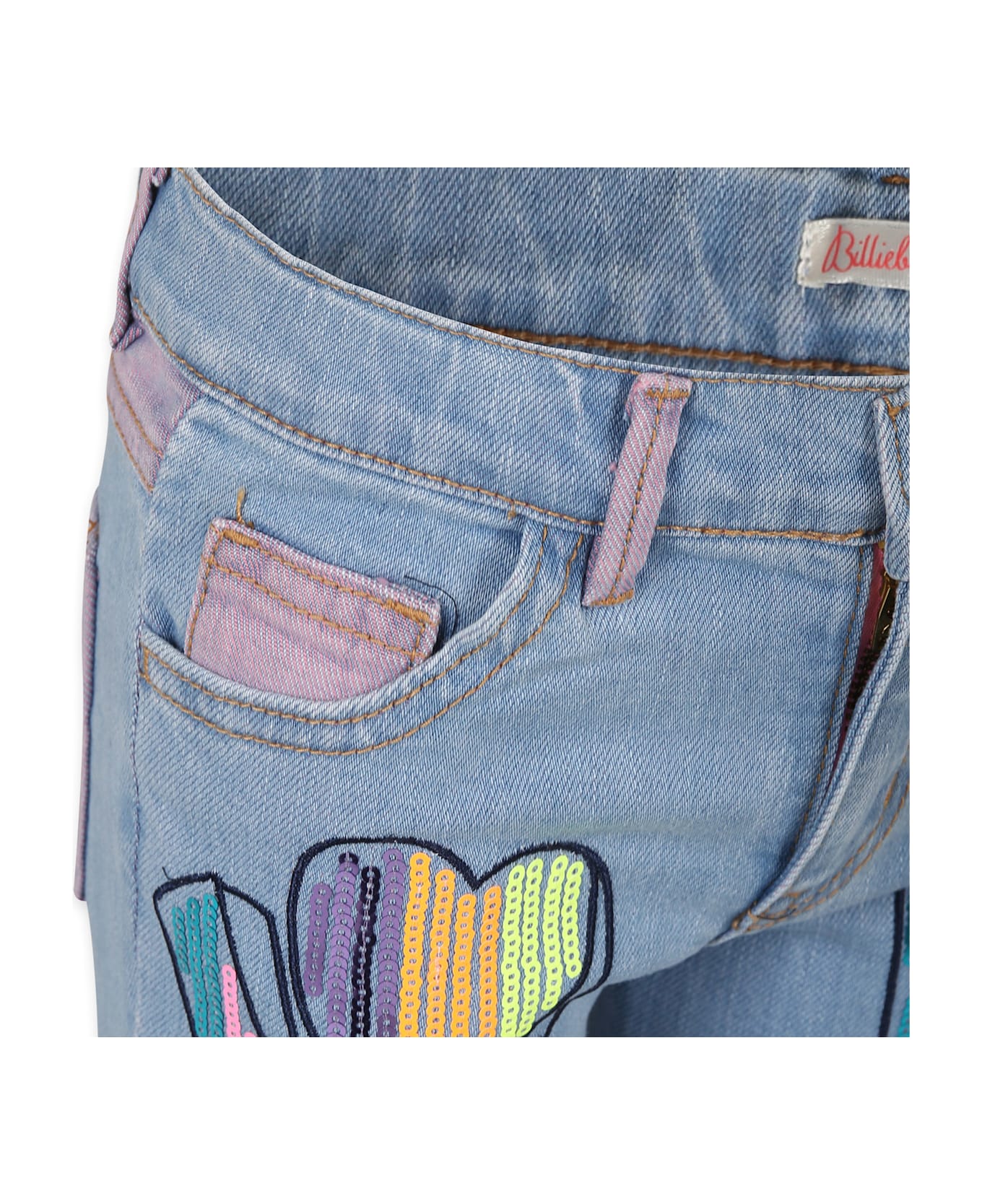 Billieblush Denim Jeans For Girl With Writing - Denim