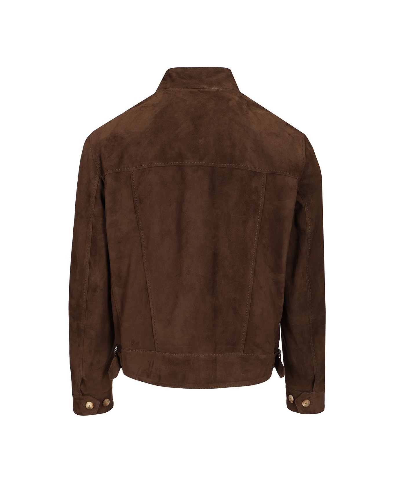 Brunello Cucinelli Suede Biker Jacket - Brown