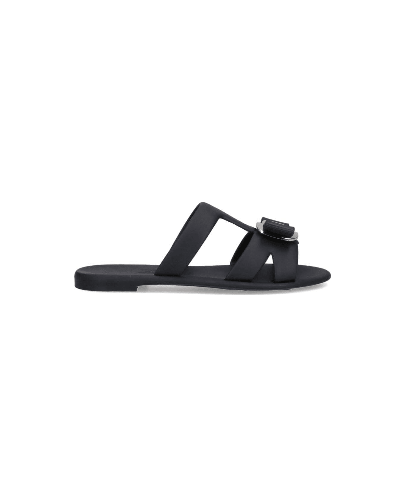 Ferragamo "vara" Slide Sandals - Black  
