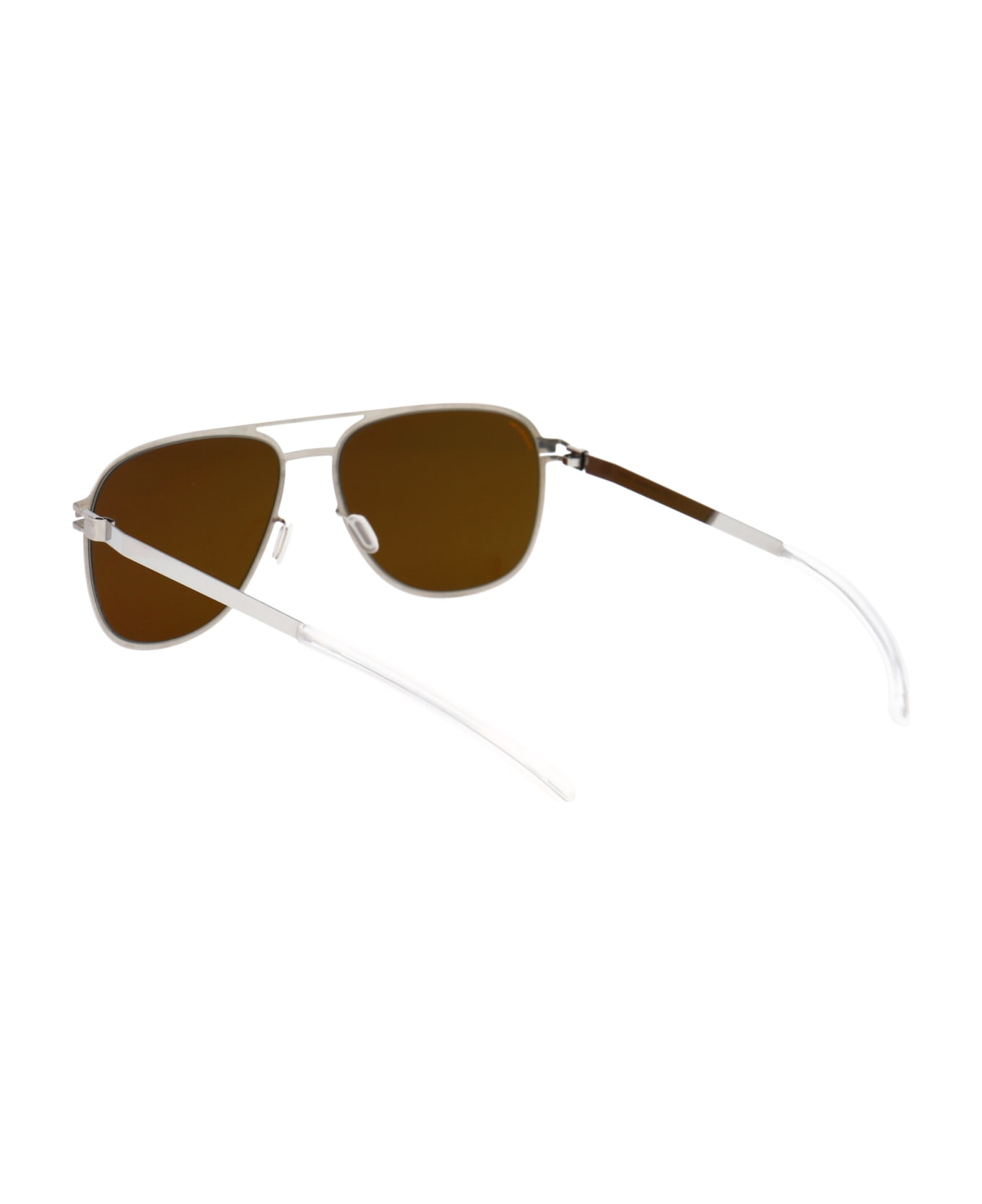 Mykita Caleb Sunglasses - 508 Silver/Blue Velvet Polarized Pro Amber