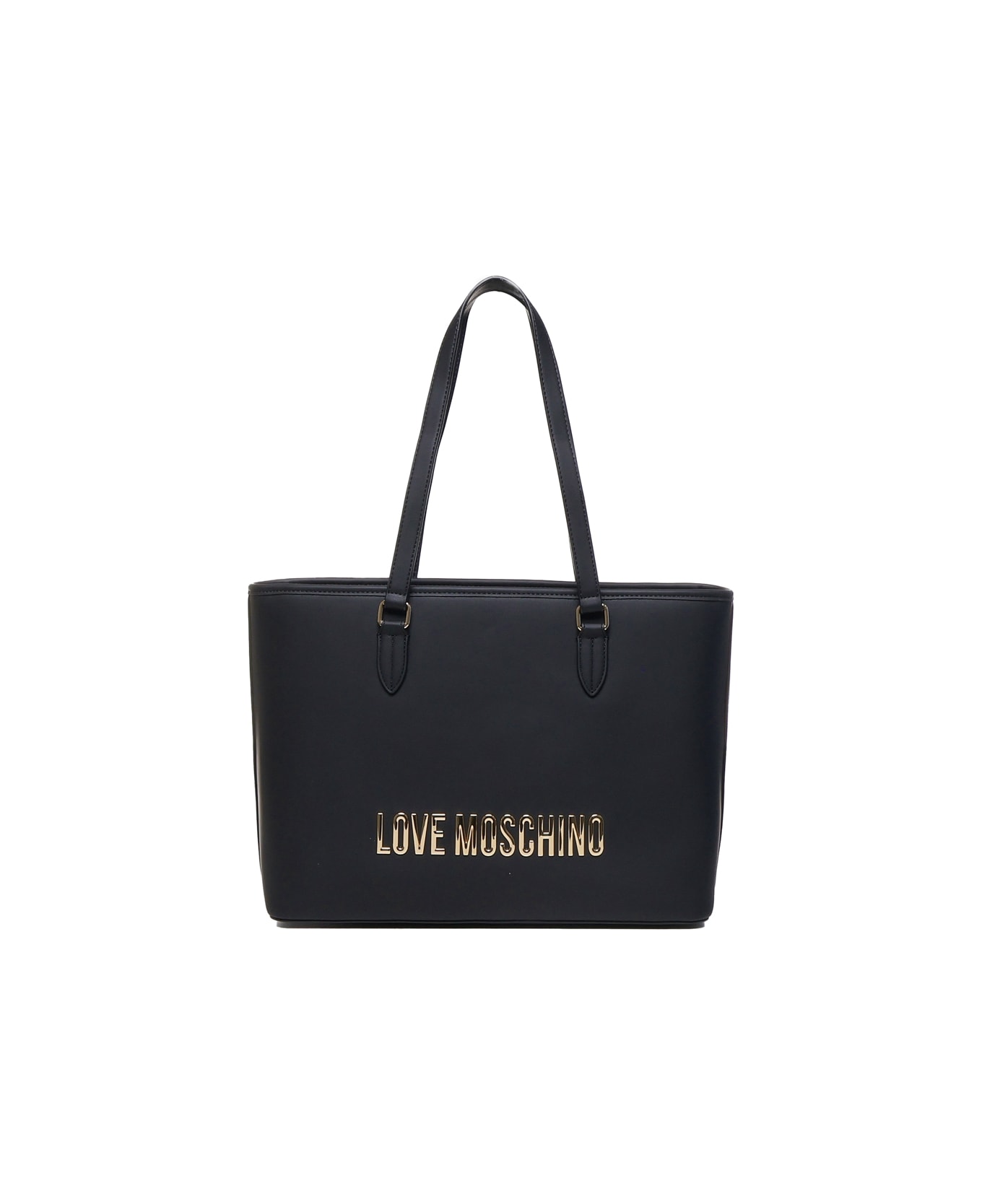 Love Moschino Shopping Bag With Logo - Black トートバッグ