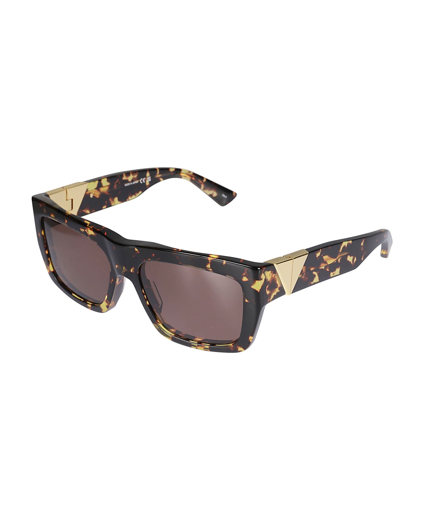 Bottega Veneta Eyewear Bold Rectangular Sunglasses - 002 havana havana brown