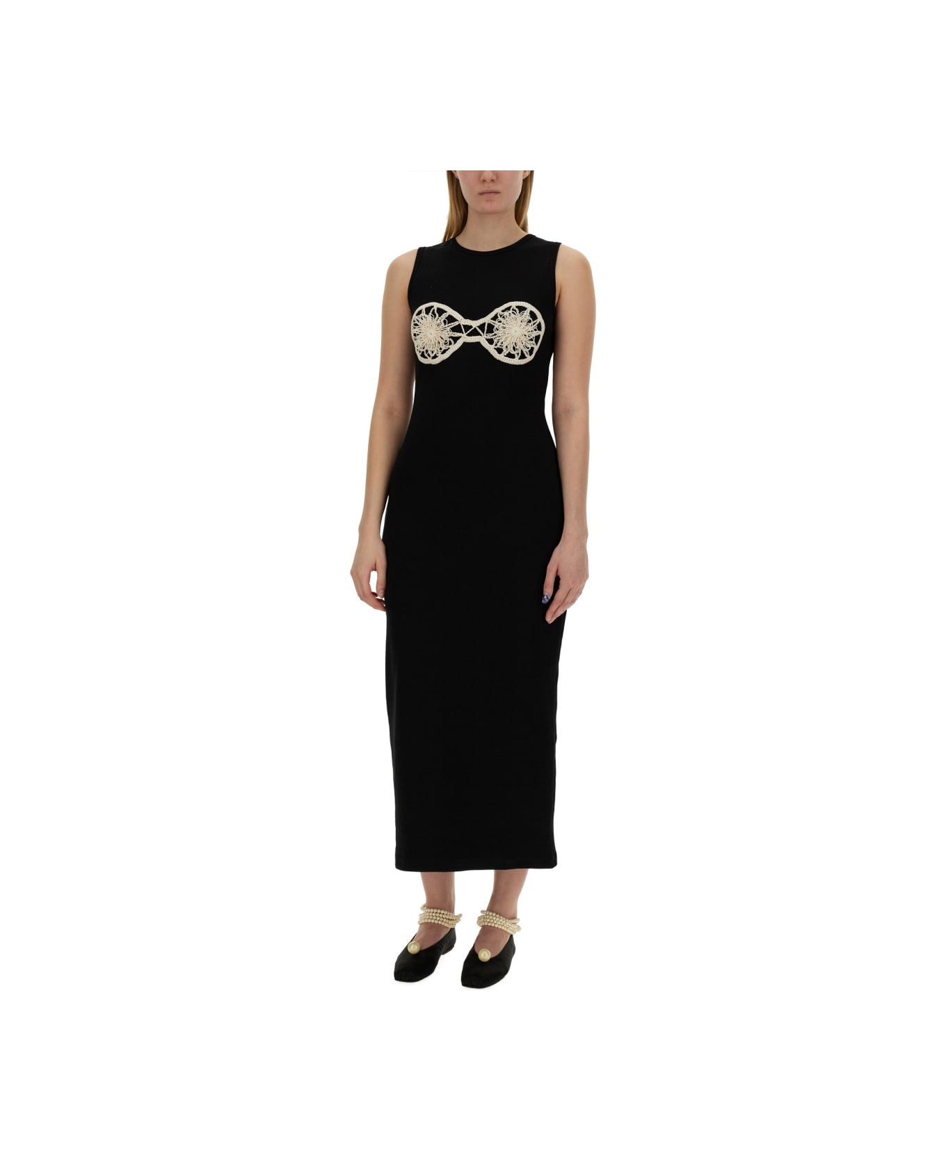 Magda Butrym Crochet Bra Dress - BLACK