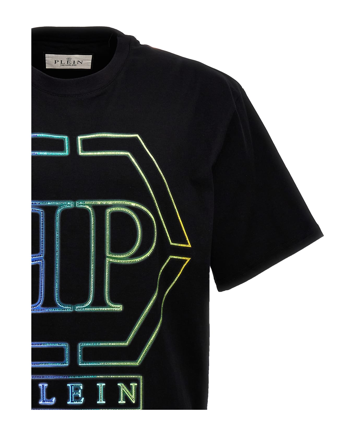 Philipp Plein Rhinestone Logo T-shirt - Black シャツ