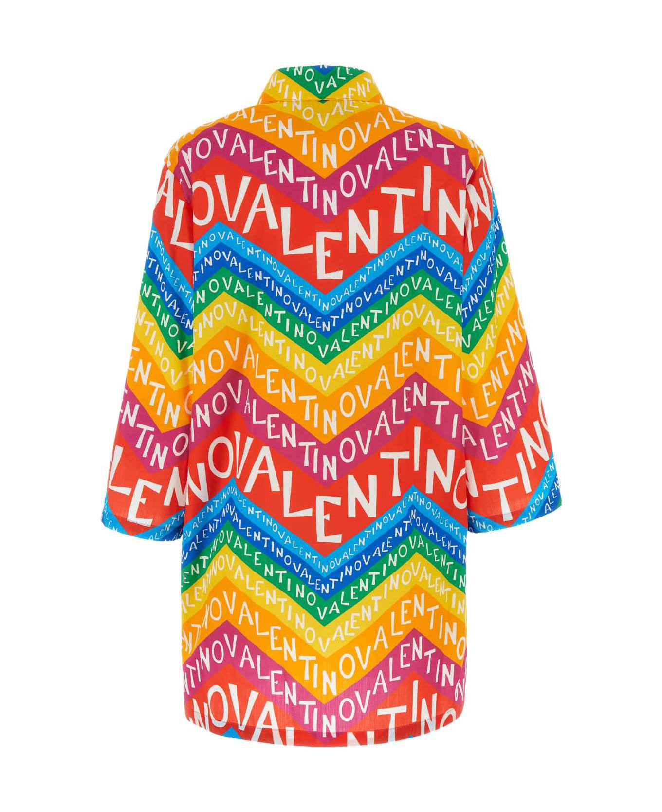 Valentino Garavani Printed Poplin Valentino Garavani Escape Mini Dress - MULTICOLOR