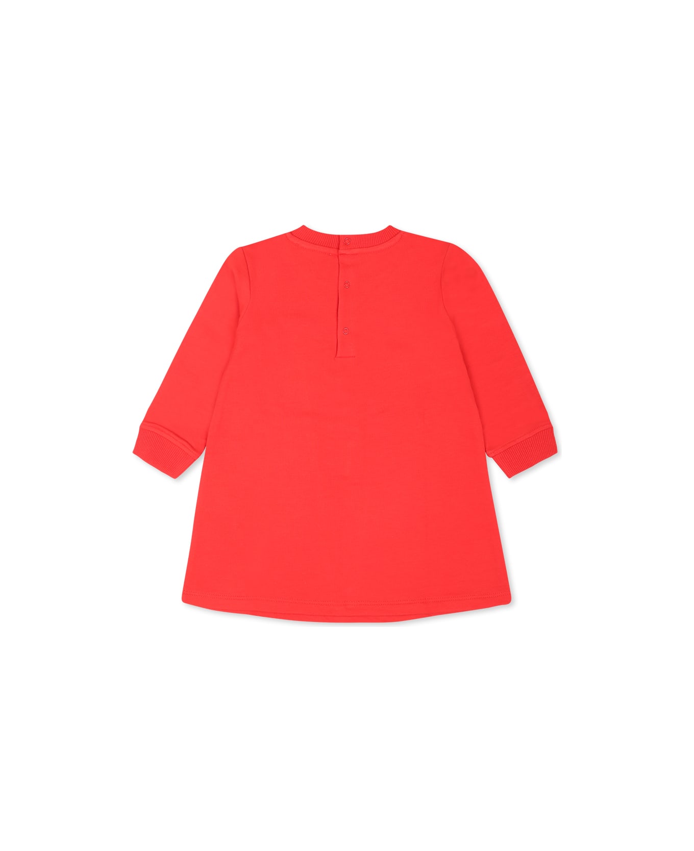Moschino Red Dress For Baby Girl With Teddy Bear - Red