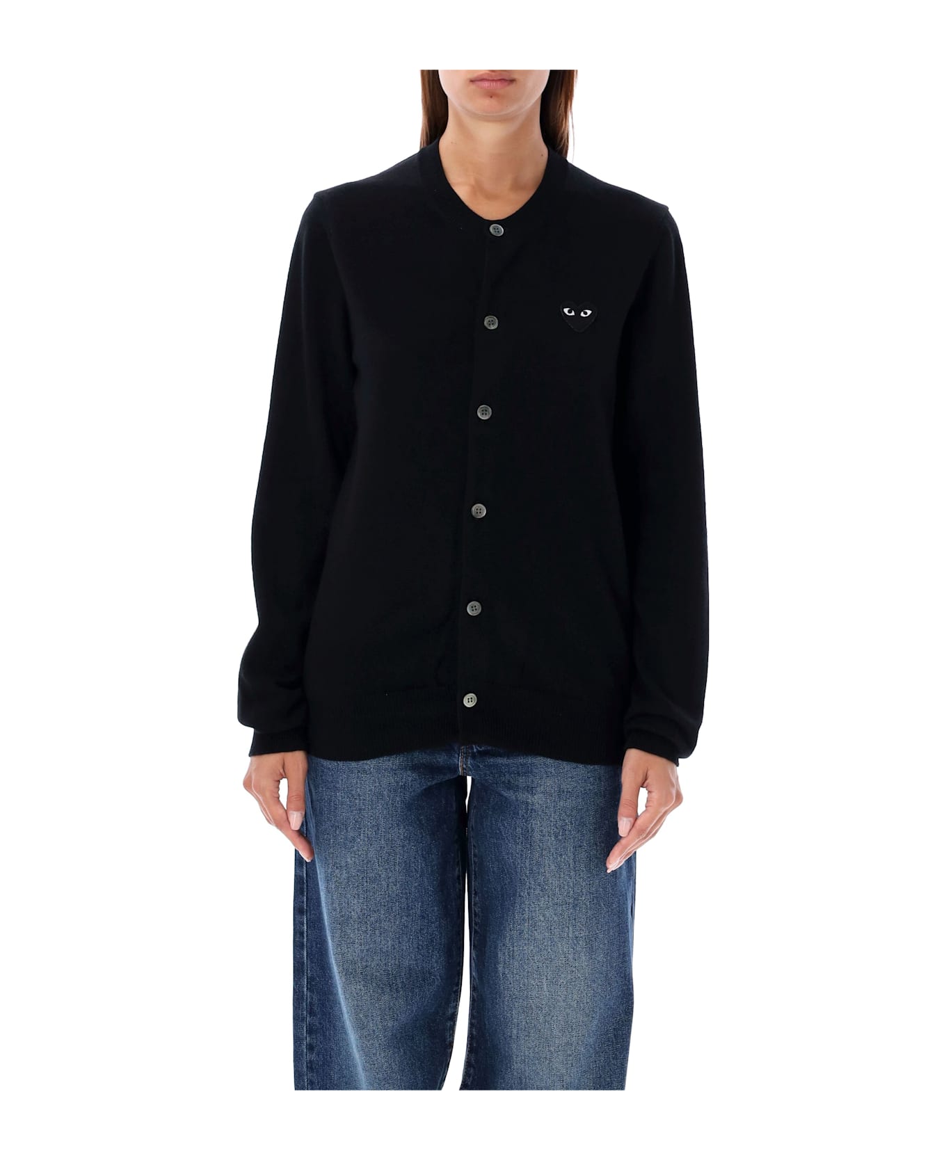 Comme des Garçons Play Cardigan Black Heart Patch - BLACK