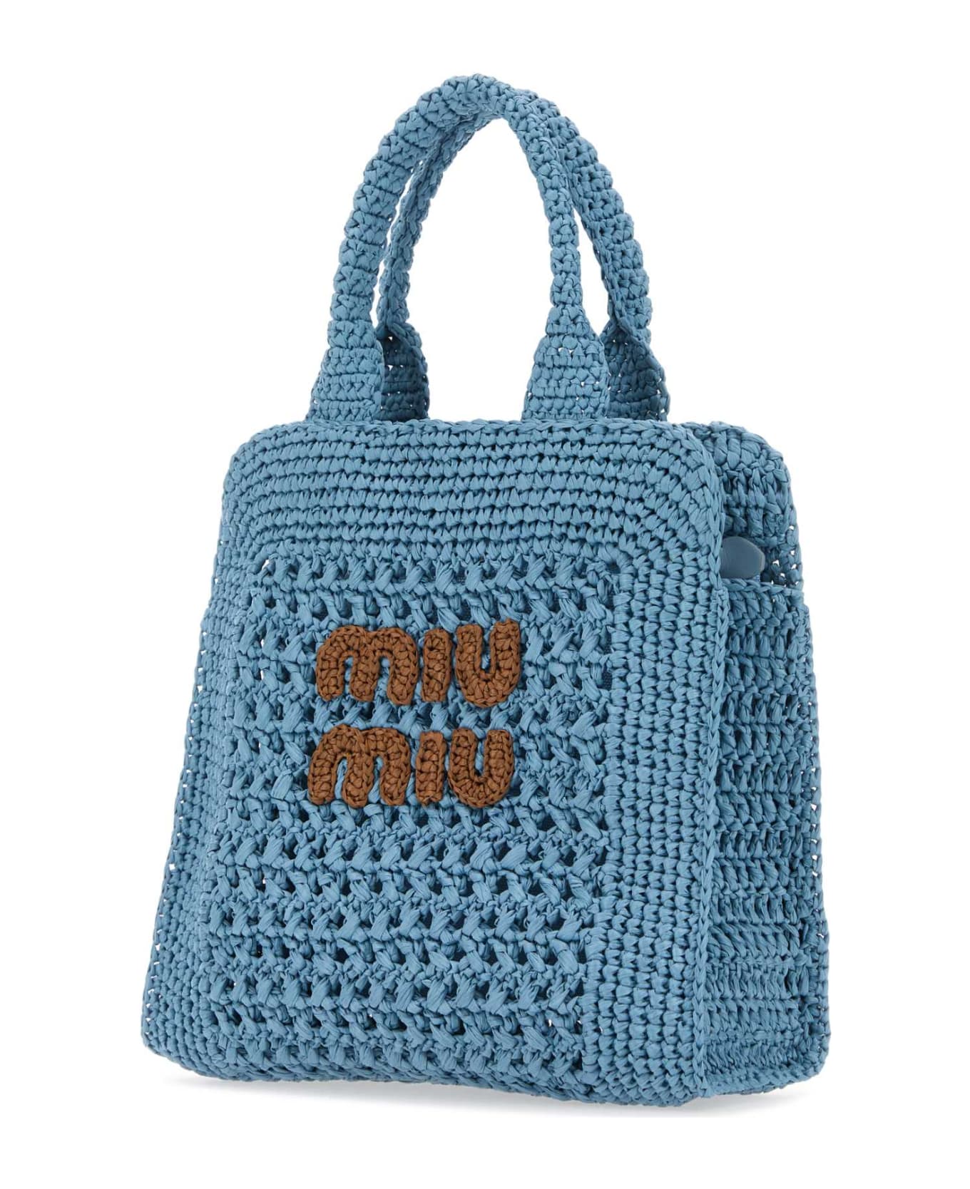 Miu Miu Light Blue Crochet Handbag - CELESTECOGNAC