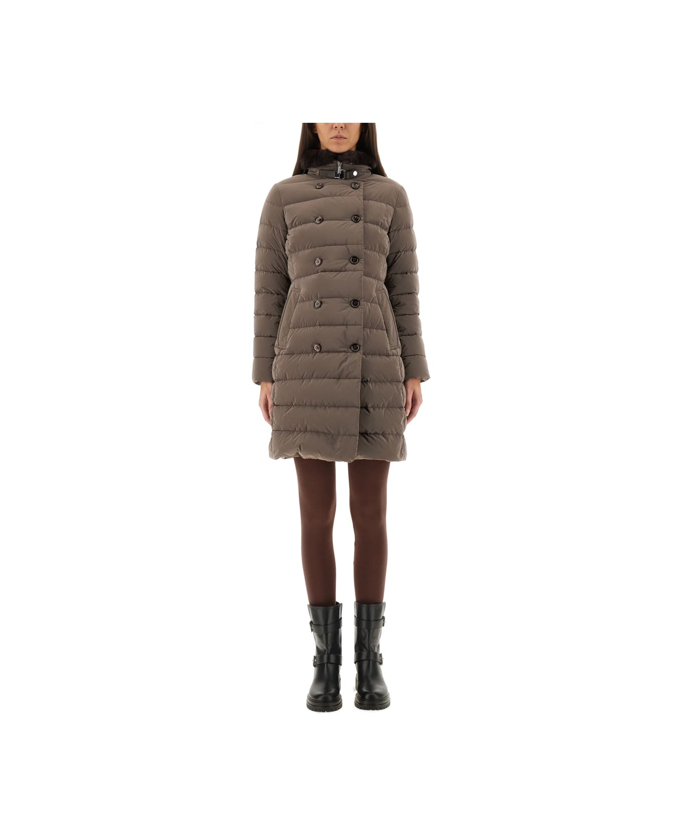 Moorer Padded Jacket "longan-os" - BROWN