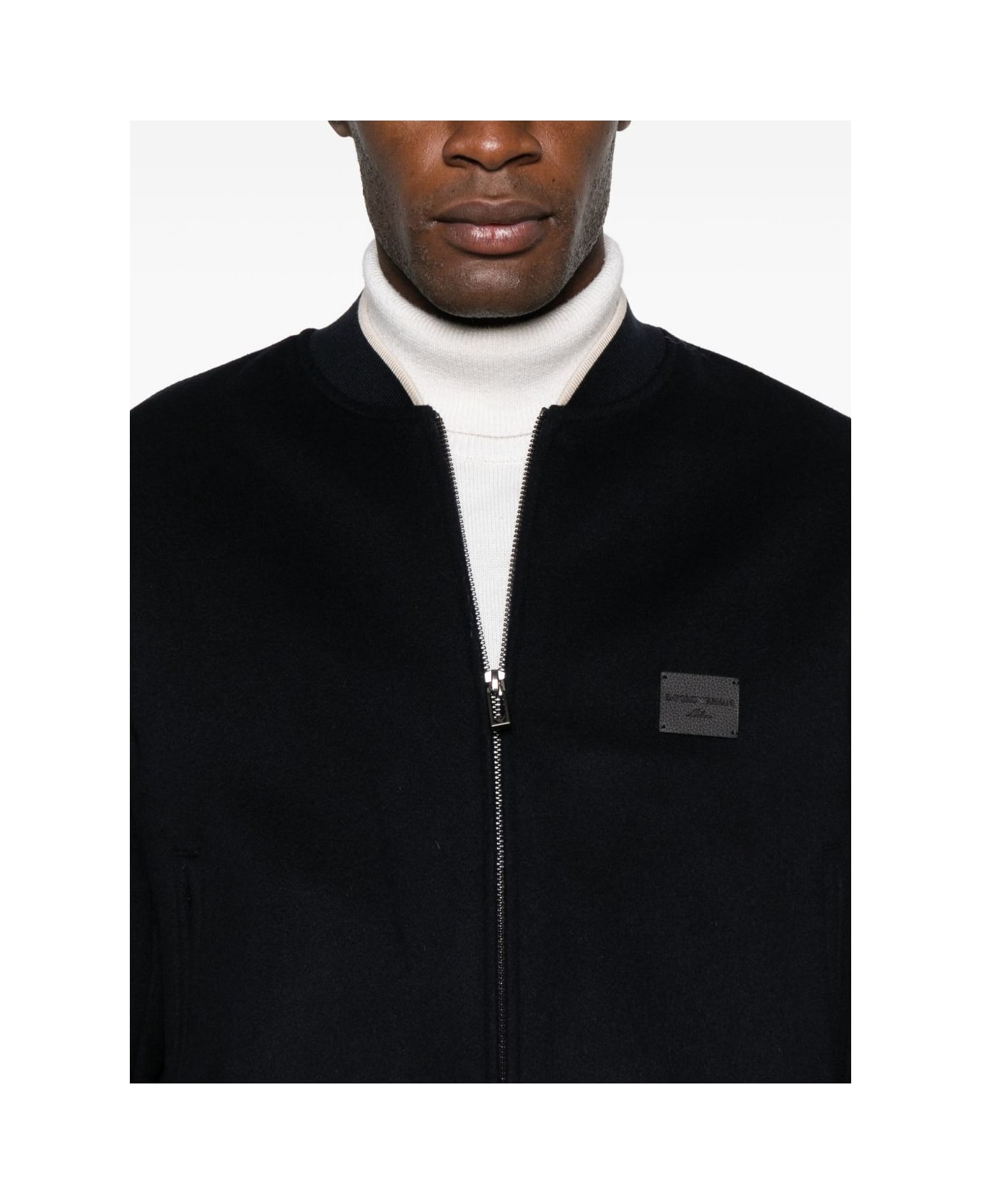 Emporio Armani Wool Bomber Jacket - Blue