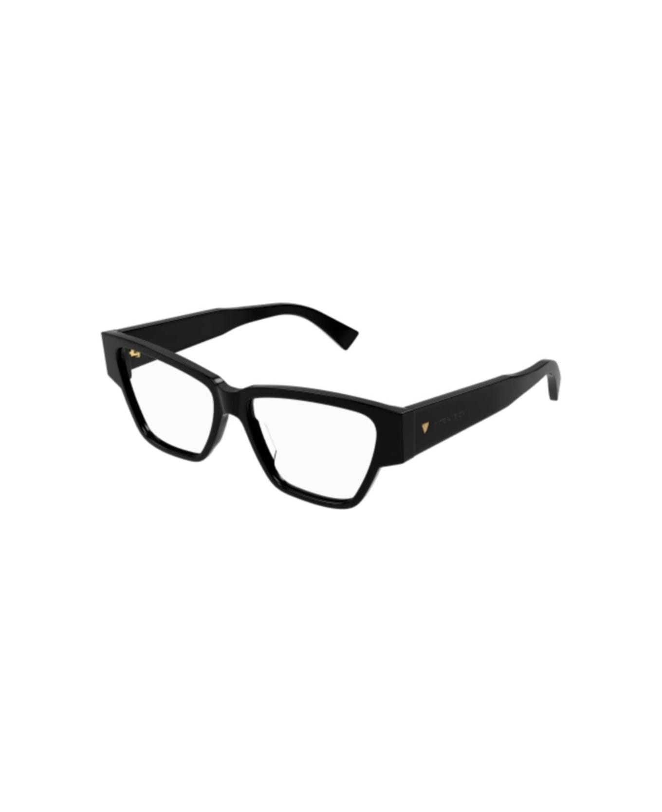 Bottega Veneta Eyewear Cat Eye Frame Glasses - 001 black black transpare