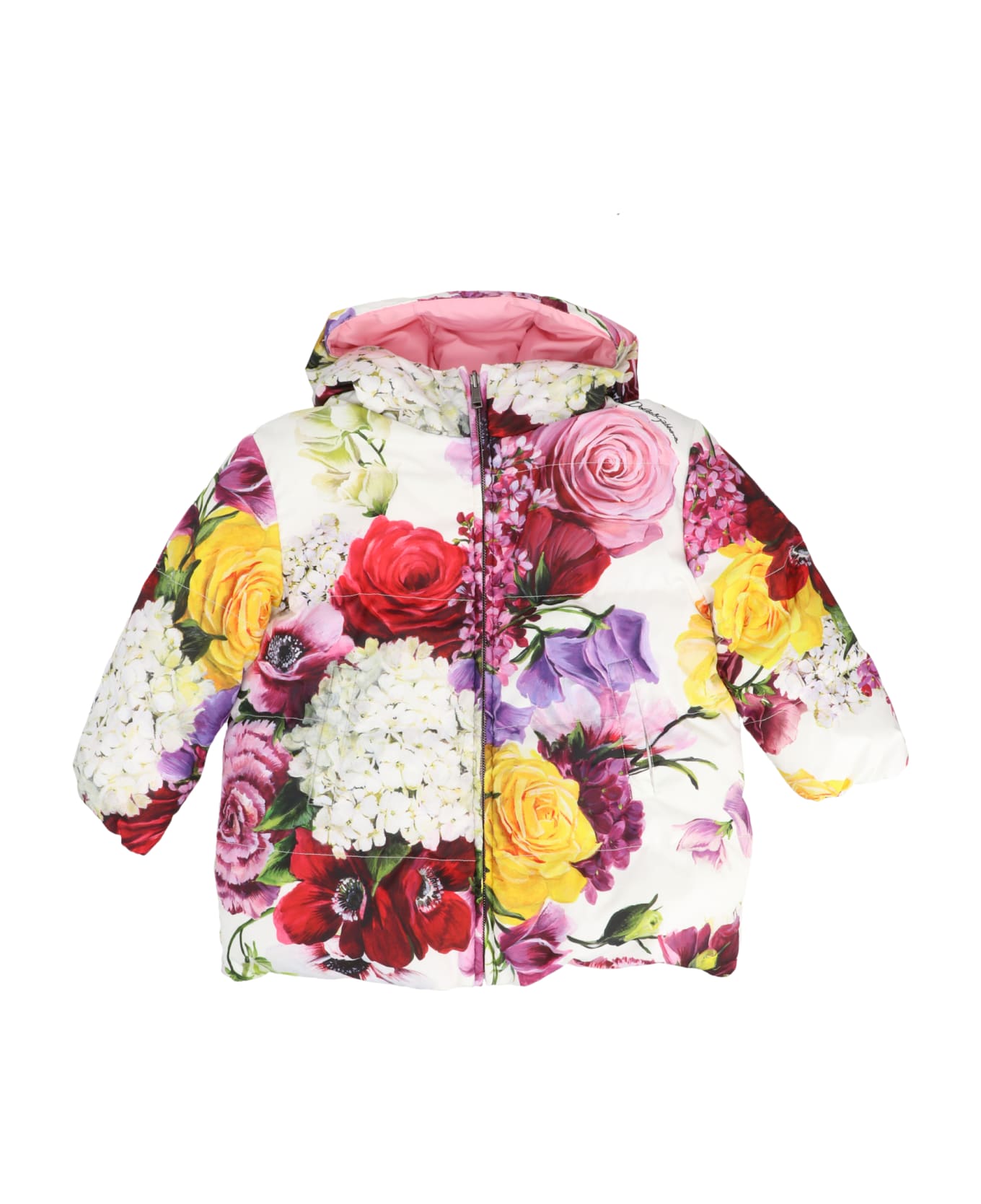 Dolce & Gabbana Floral Print Reversible Puffer Jacket - Multicolor
