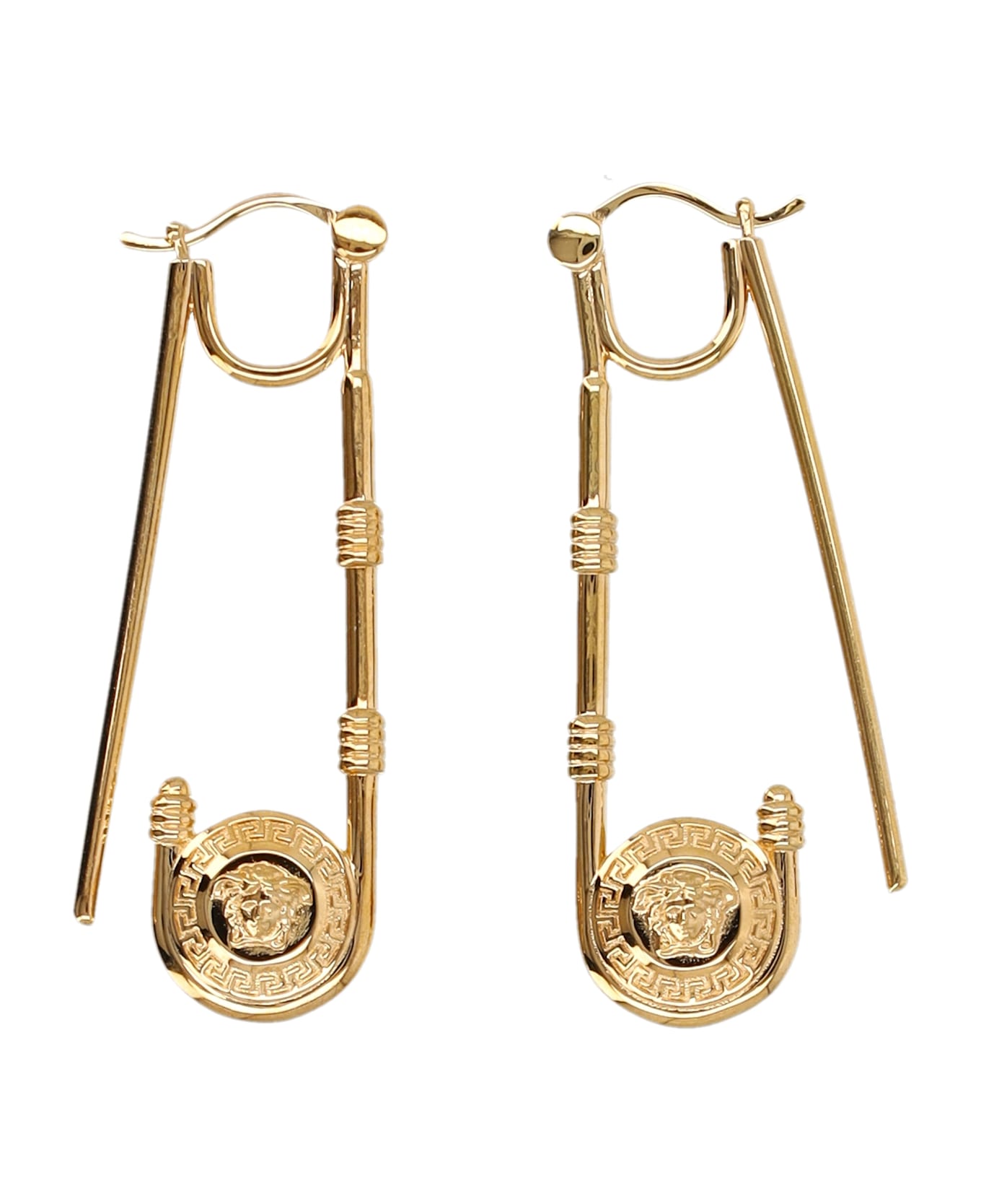 Versace Safety Pin Earrings - VERSACE GOLD