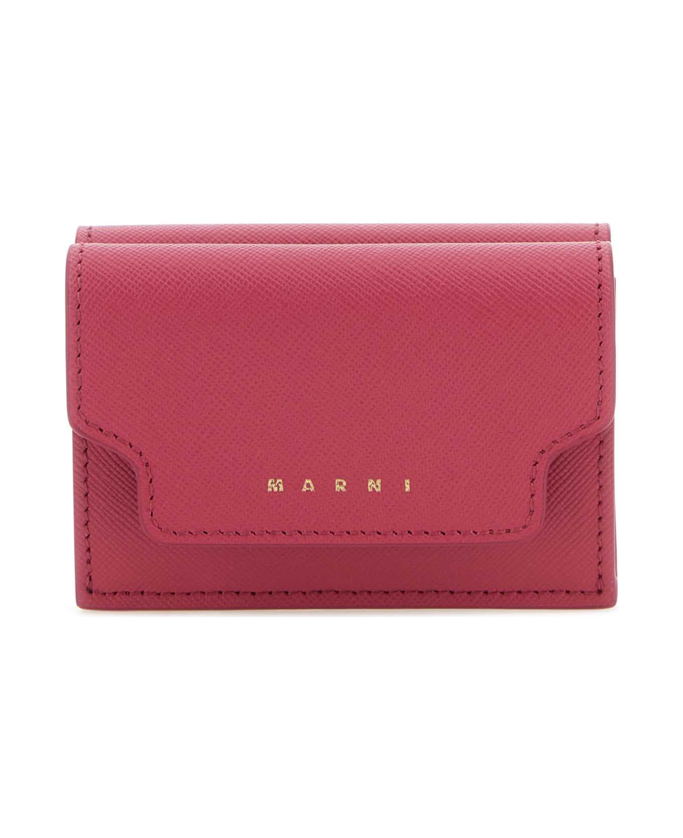 Marni Tyrian Purple Leather Wallet - LIGHTORCHID 財布