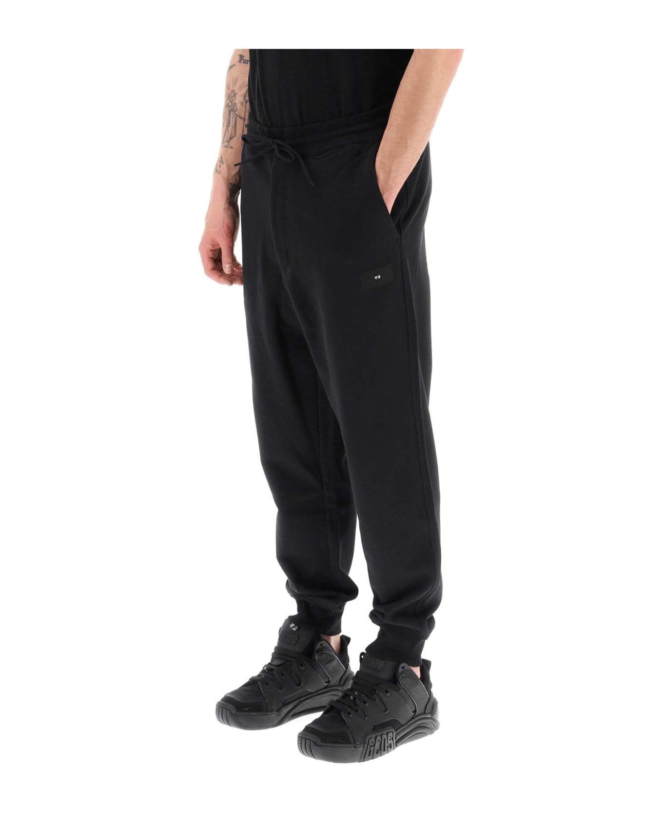 Y-3 Organic Cotton Terry Cuffed Pants - black