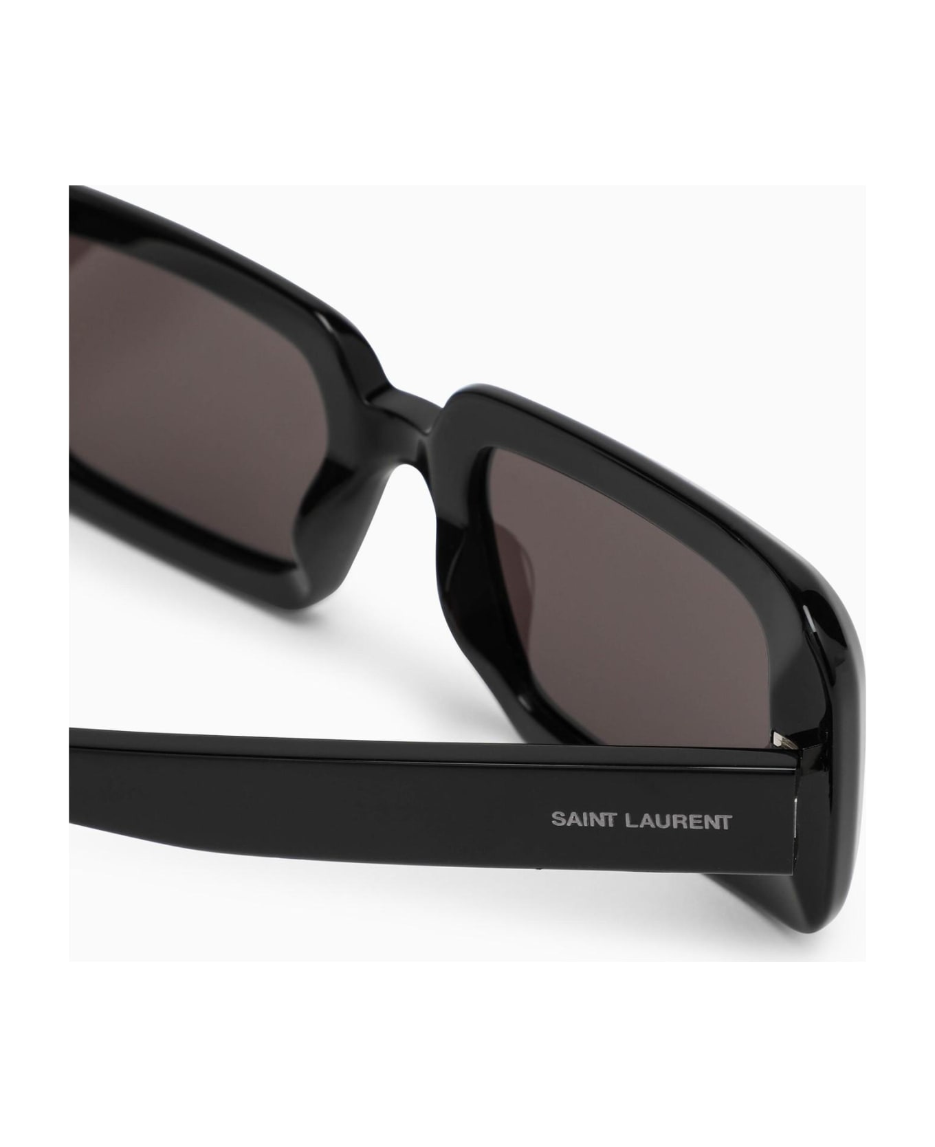 Saint Laurent Eyewear Black Sunglasses With Logo Lettering - Black サングラス