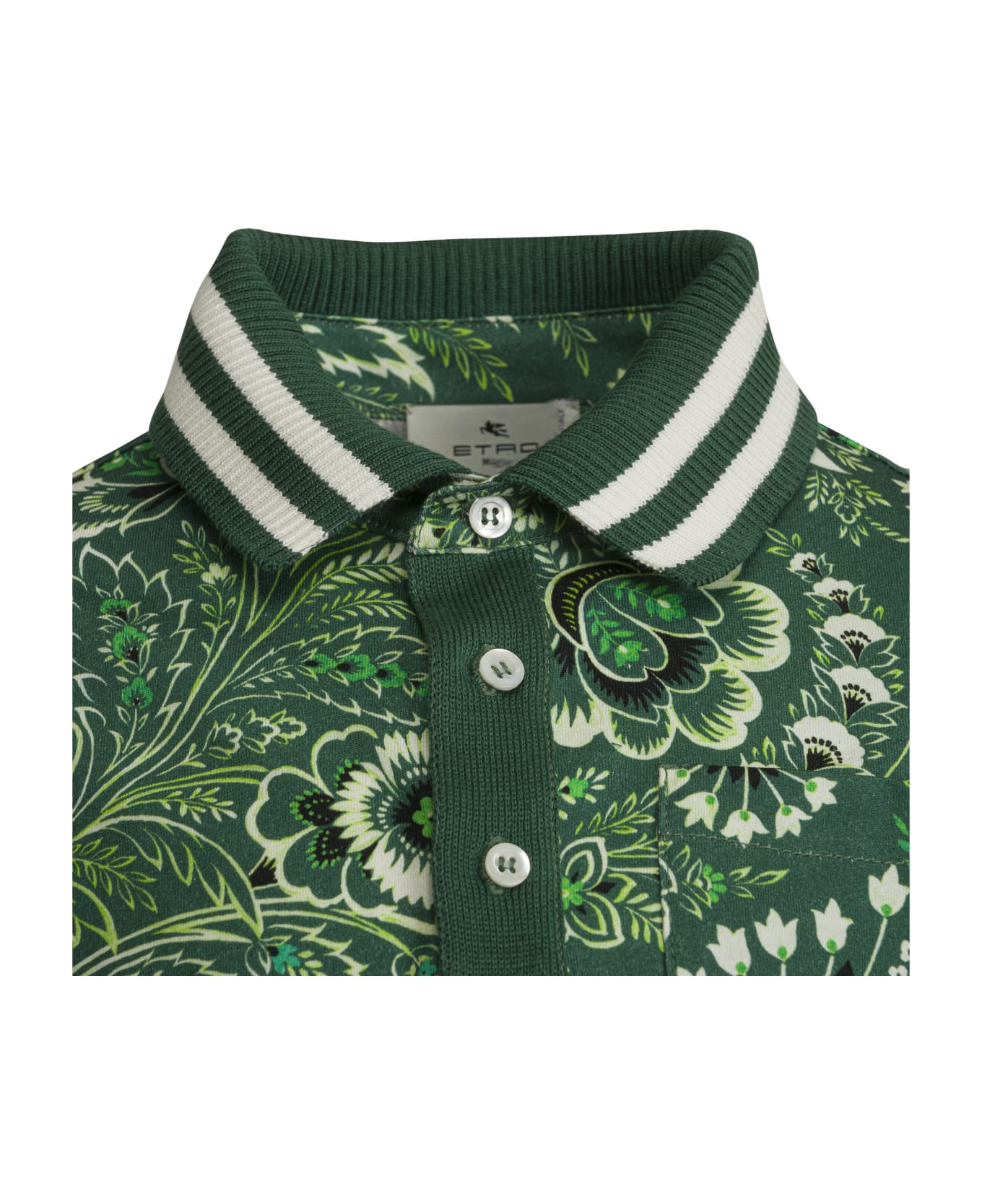 Etro Polo Shirt With Paisley Print - Green
