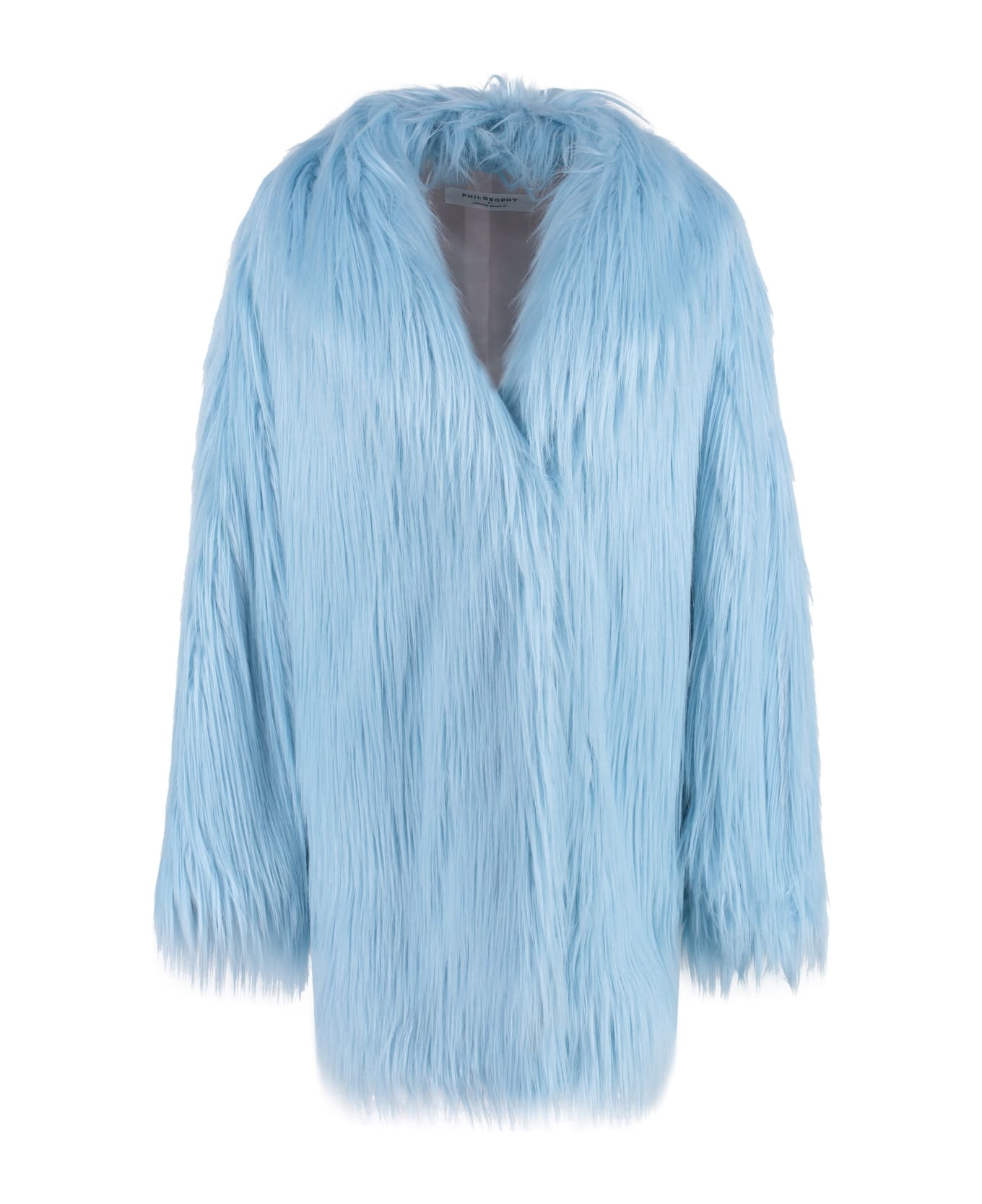 Philosophy di Lorenzo Serafini Faux Fur Coat - Light Blue