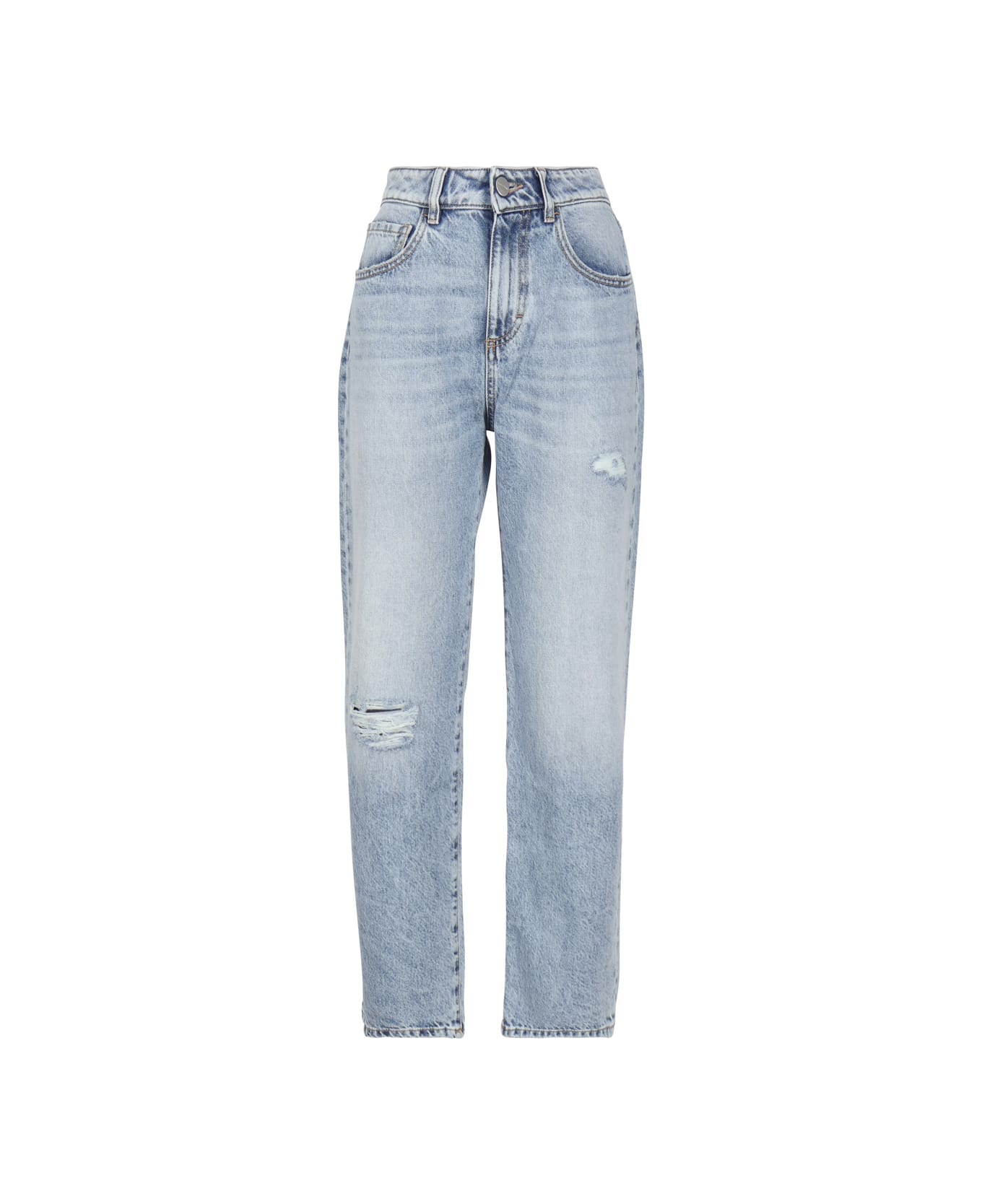 Icon Denim Jeans With Tears - Blue
