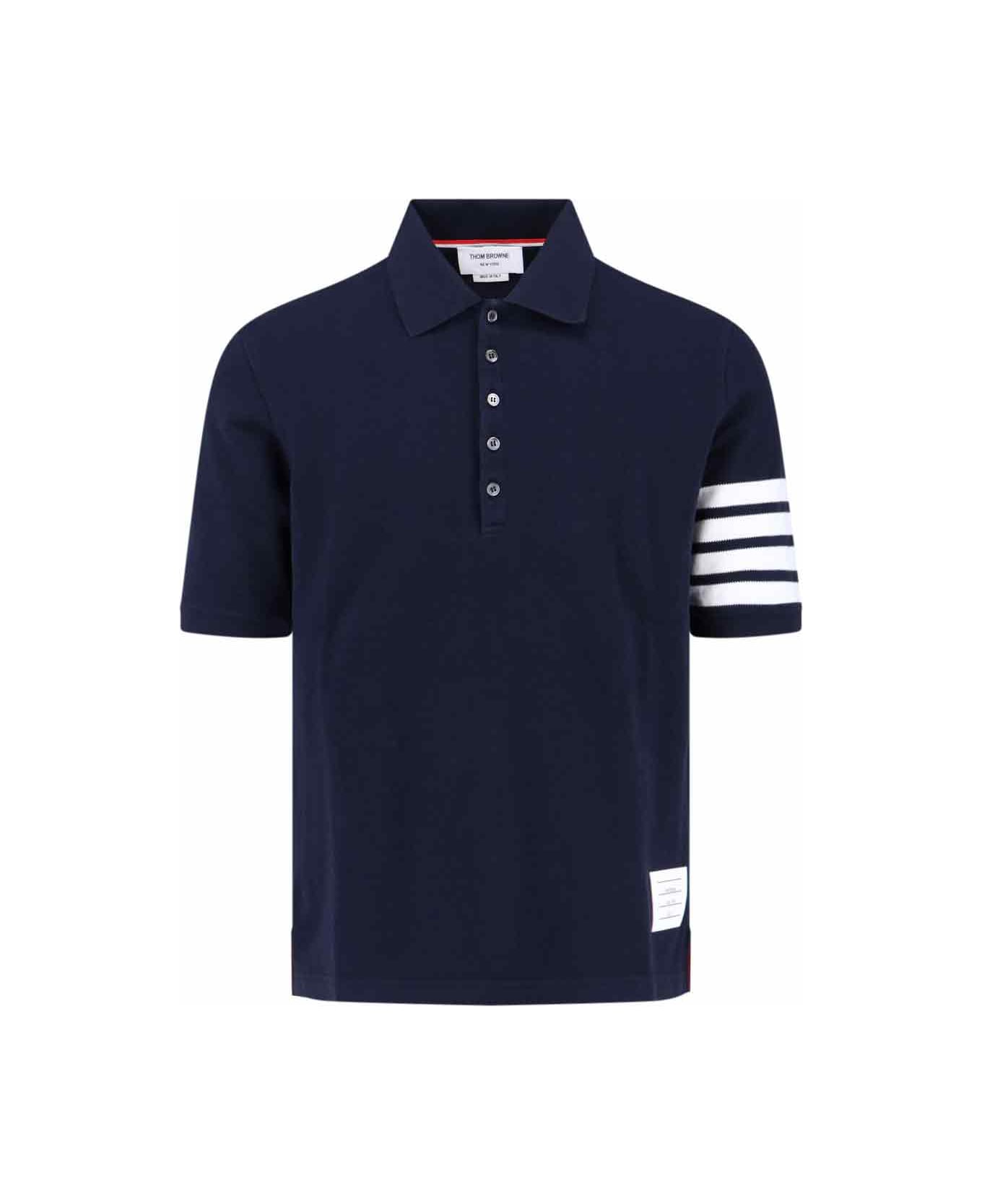 Thom Browne Polo 
4-bar
 - Blue