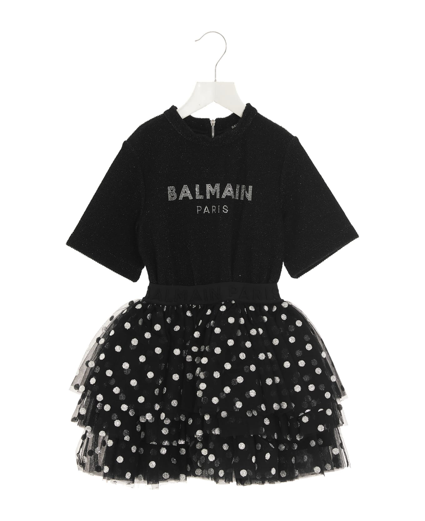 Balmain Tulle Logo Dress - Black  