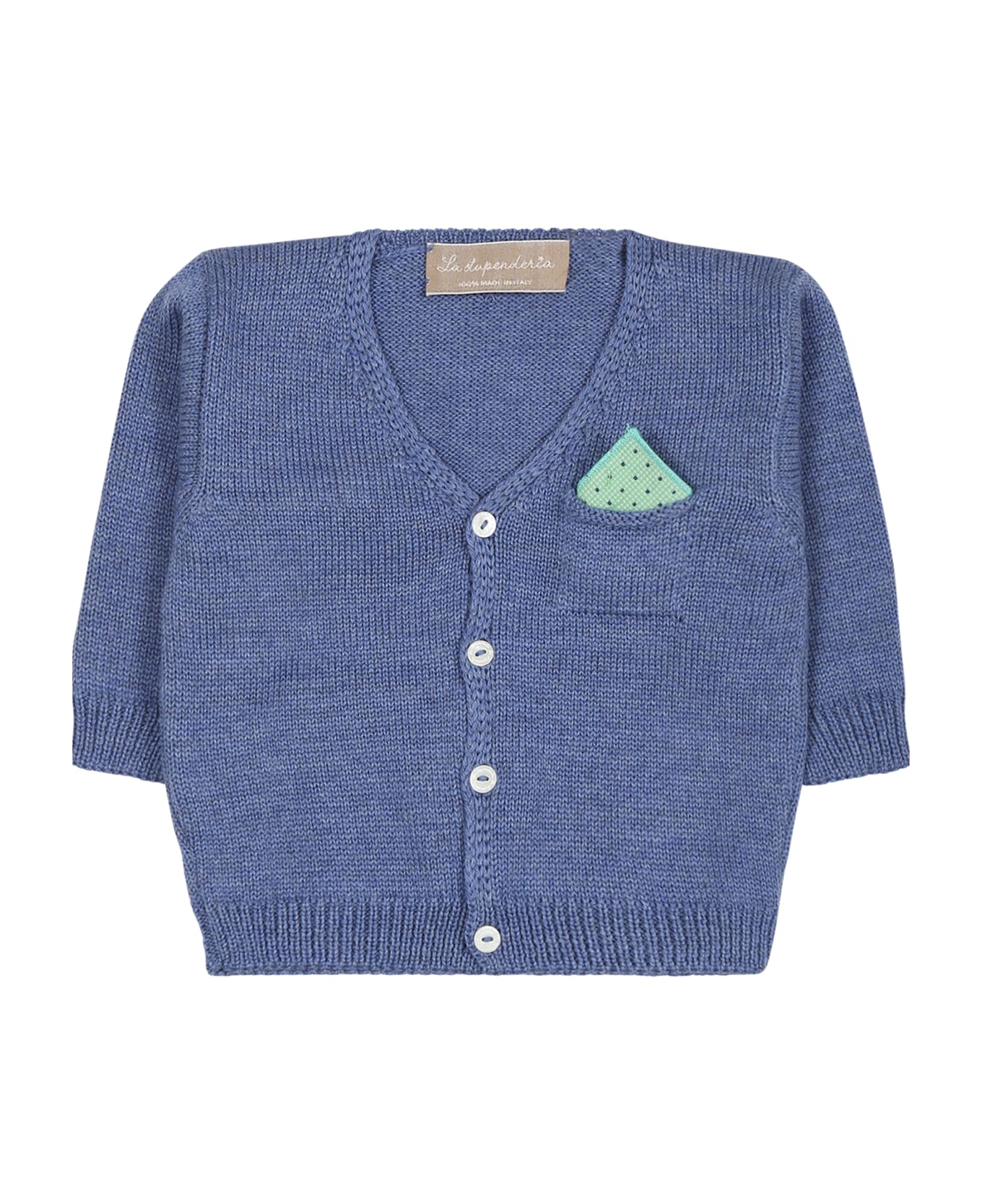 La stupenderia Blue Cardigan For Baby Boy - Blue ニットウェア＆スウェットシャツ