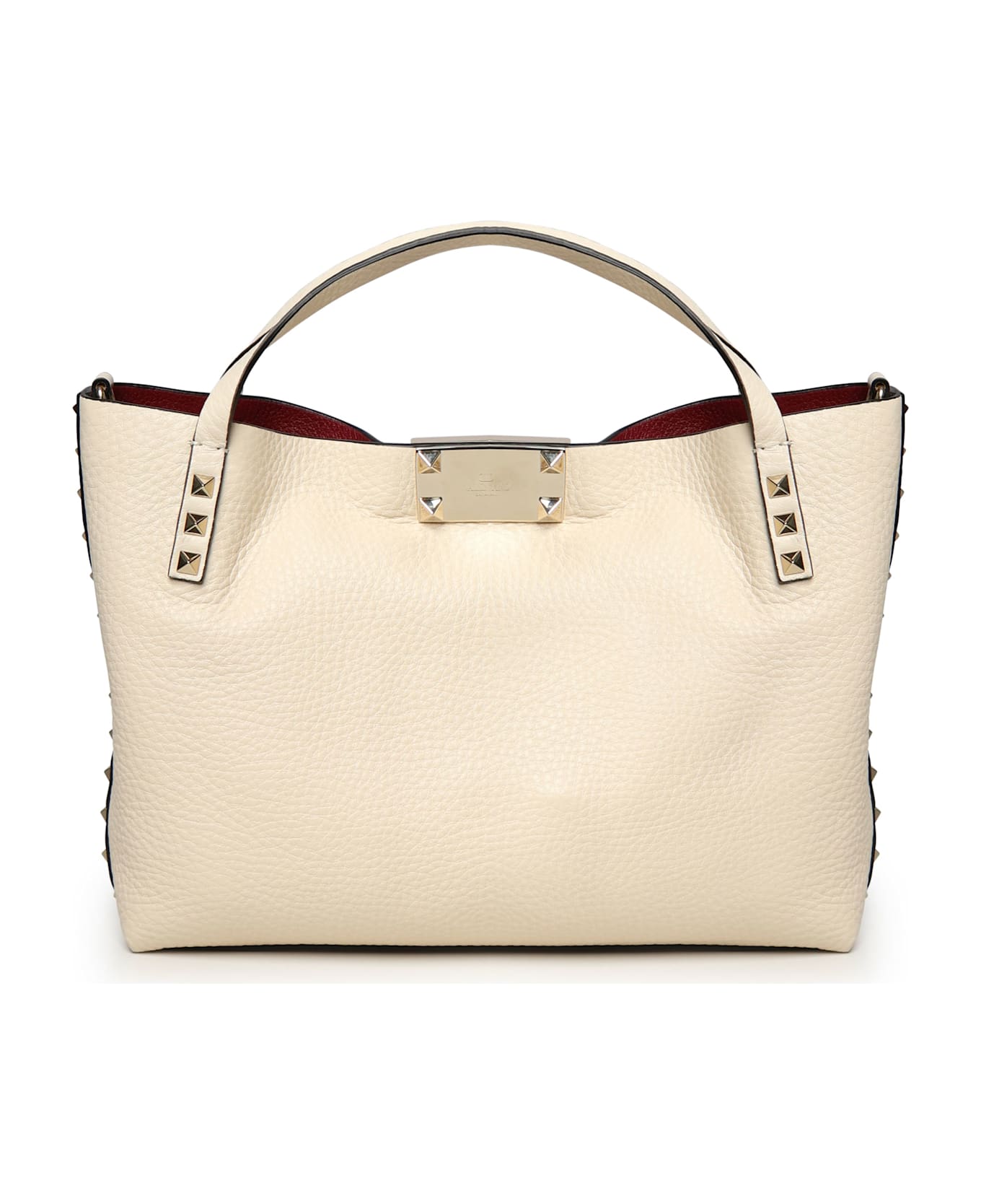 Valentino Garavani Rockstud Small Tote Bag - White