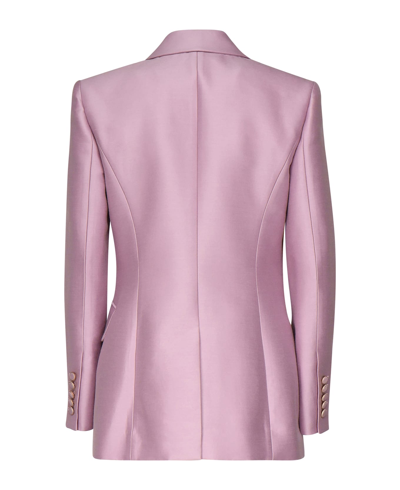 Zimmermann Single-breasted Jacket In Wool And Silk - Purple