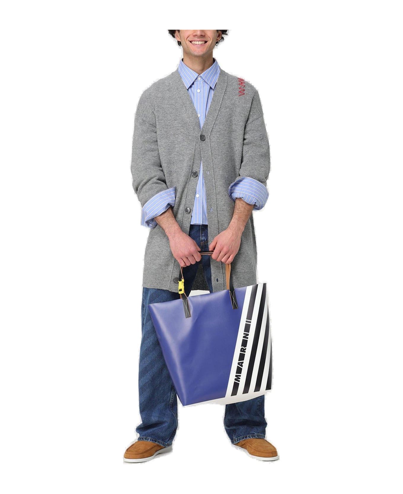 Marni Long-sleeved Striped Shirt - Clear Blue