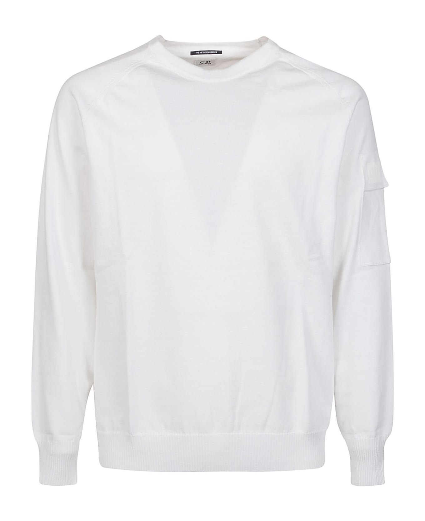 C.P. Company Metropolis Stretch Pocket Sweater - White