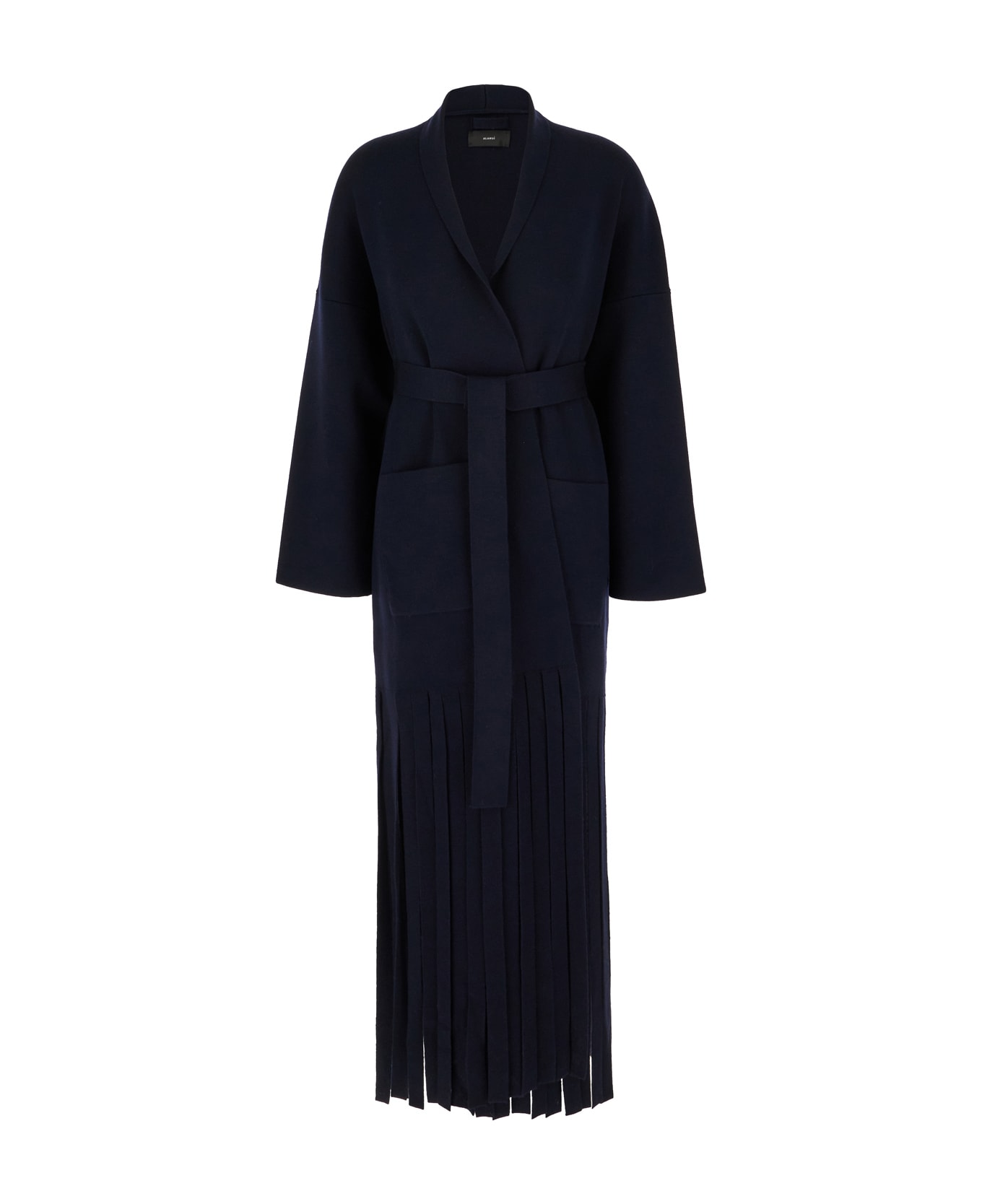 Alanui Midnight Blue Stretch Wool Blend Coat - MIDNIGHT BLUE