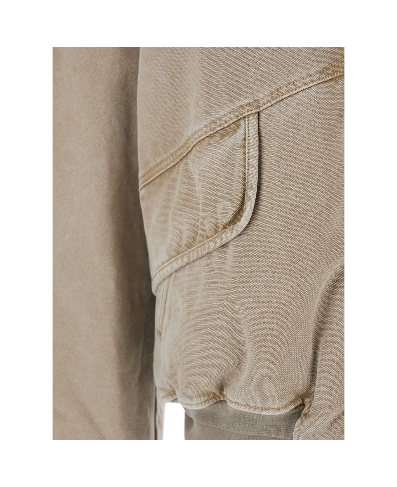 WOOYOUNGMI Beige Jacket With Contrasting Collar And Distressed Effect In Cotton Blend Man - Beige