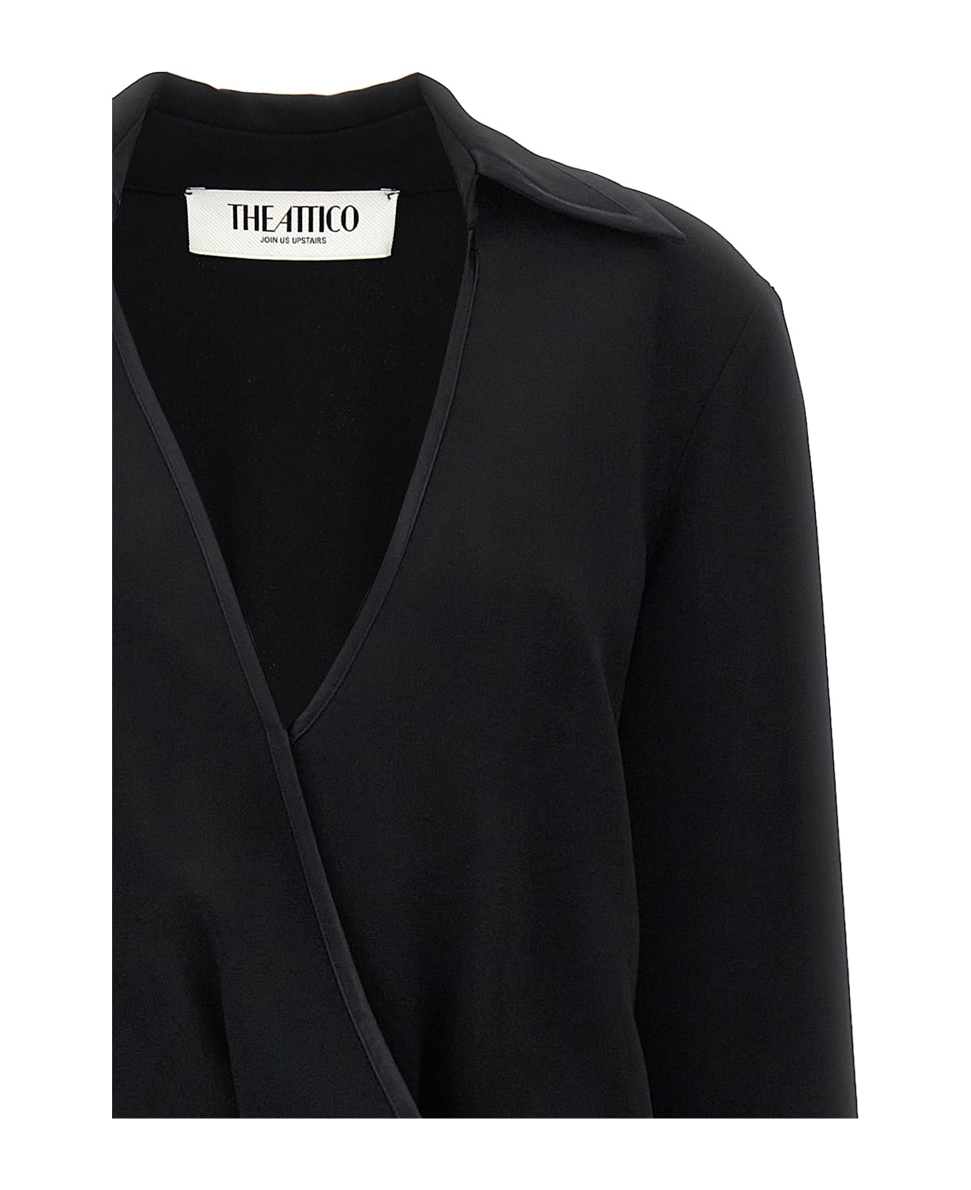 The Attico Wrap Dress - Black  