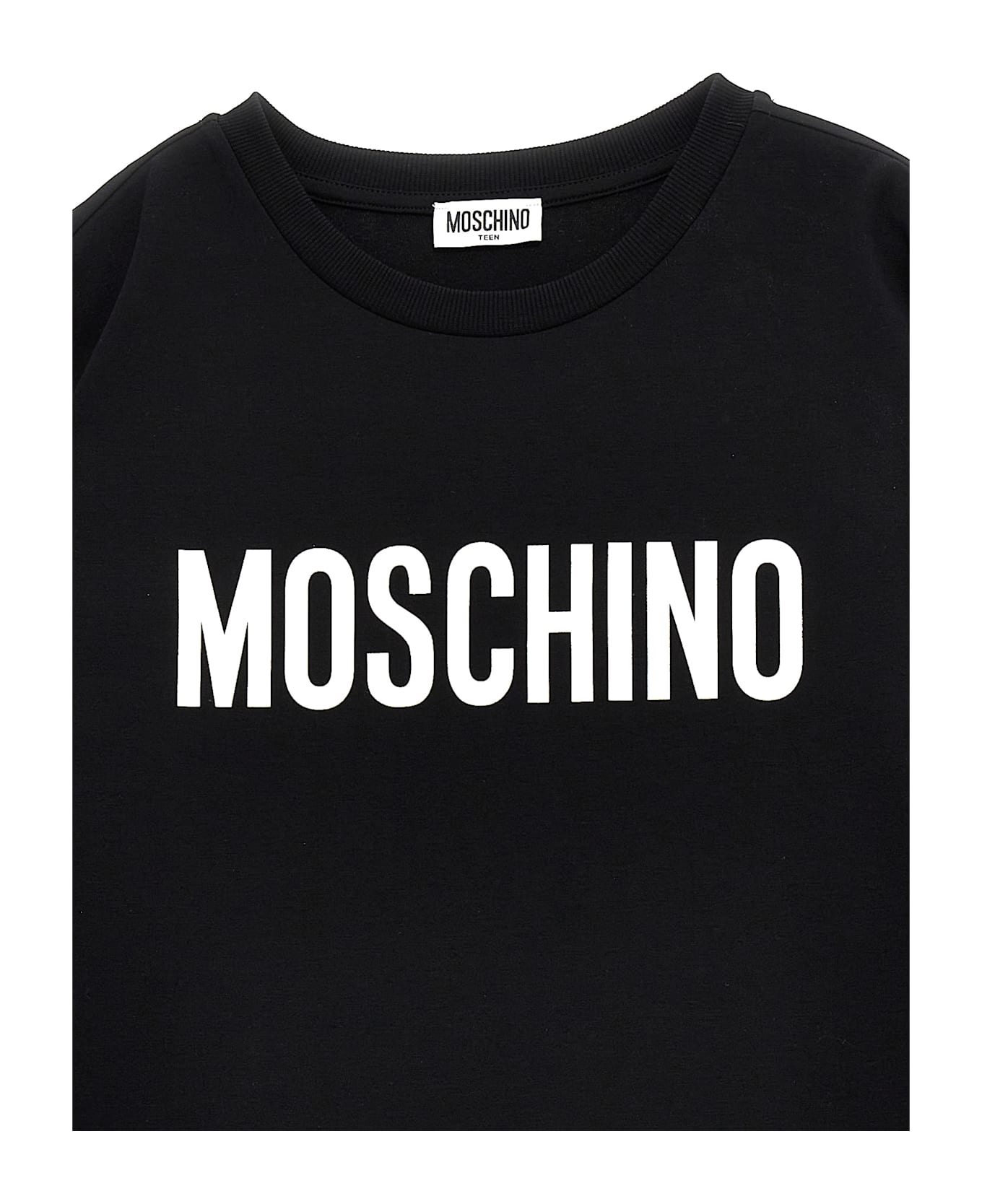 Moschino Logo Print Dress - White/Black