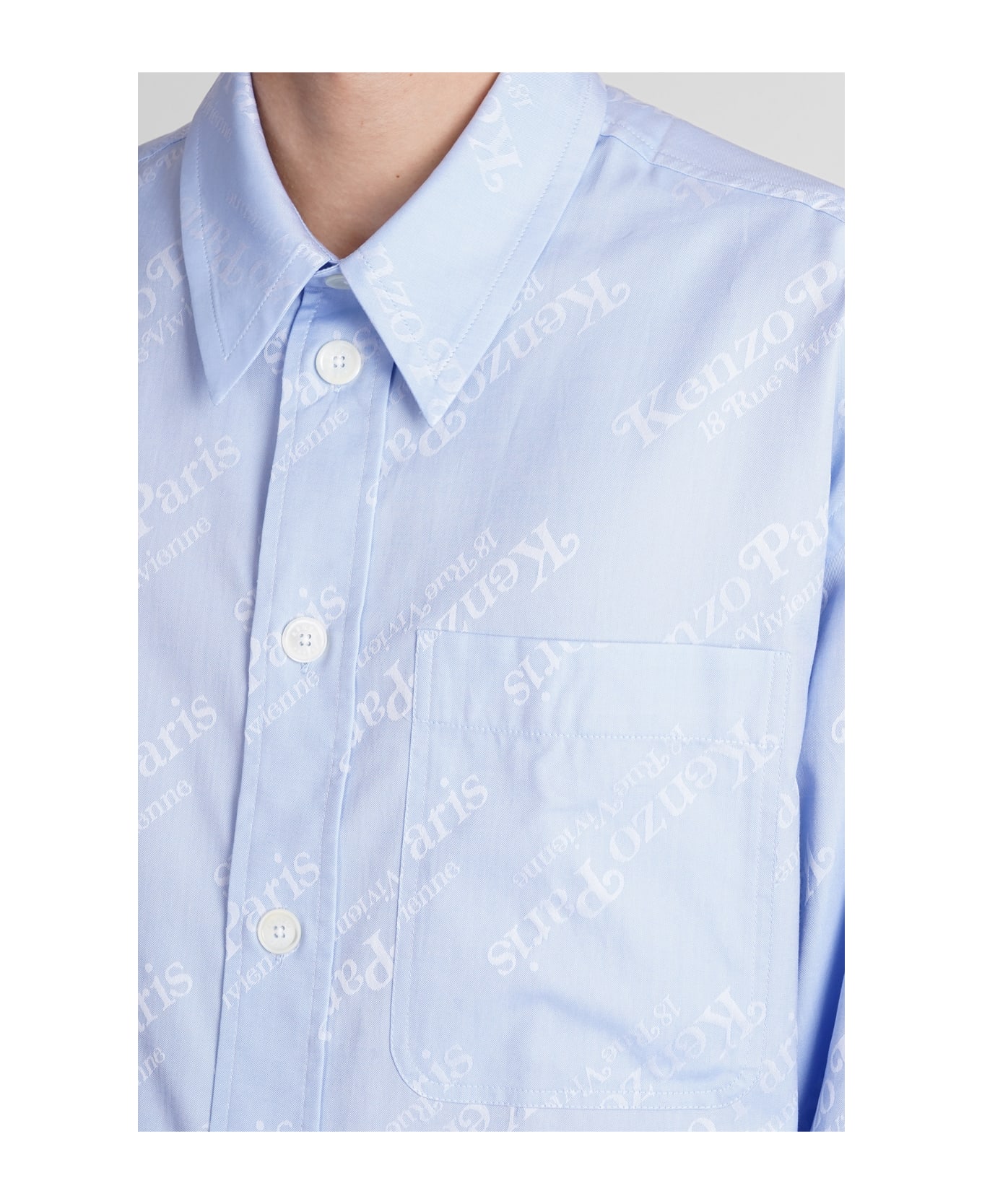 Kenzo Shirt In Cyan Cotton - cyan