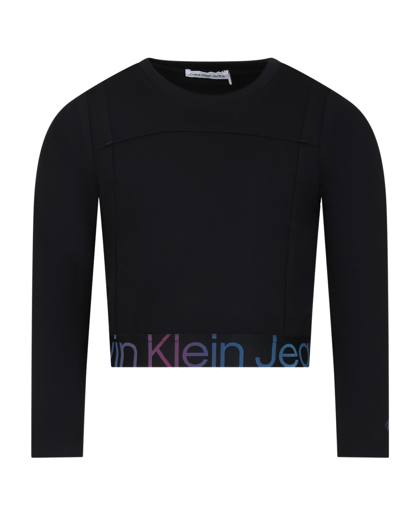 Calvin Klein Black T-shirt For Girl With Logo - Black
