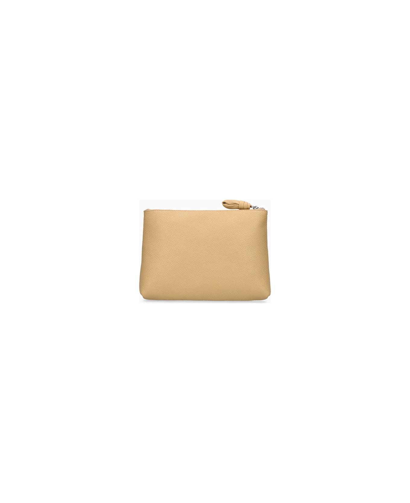 Lemaire Clutch In Leather - Beige