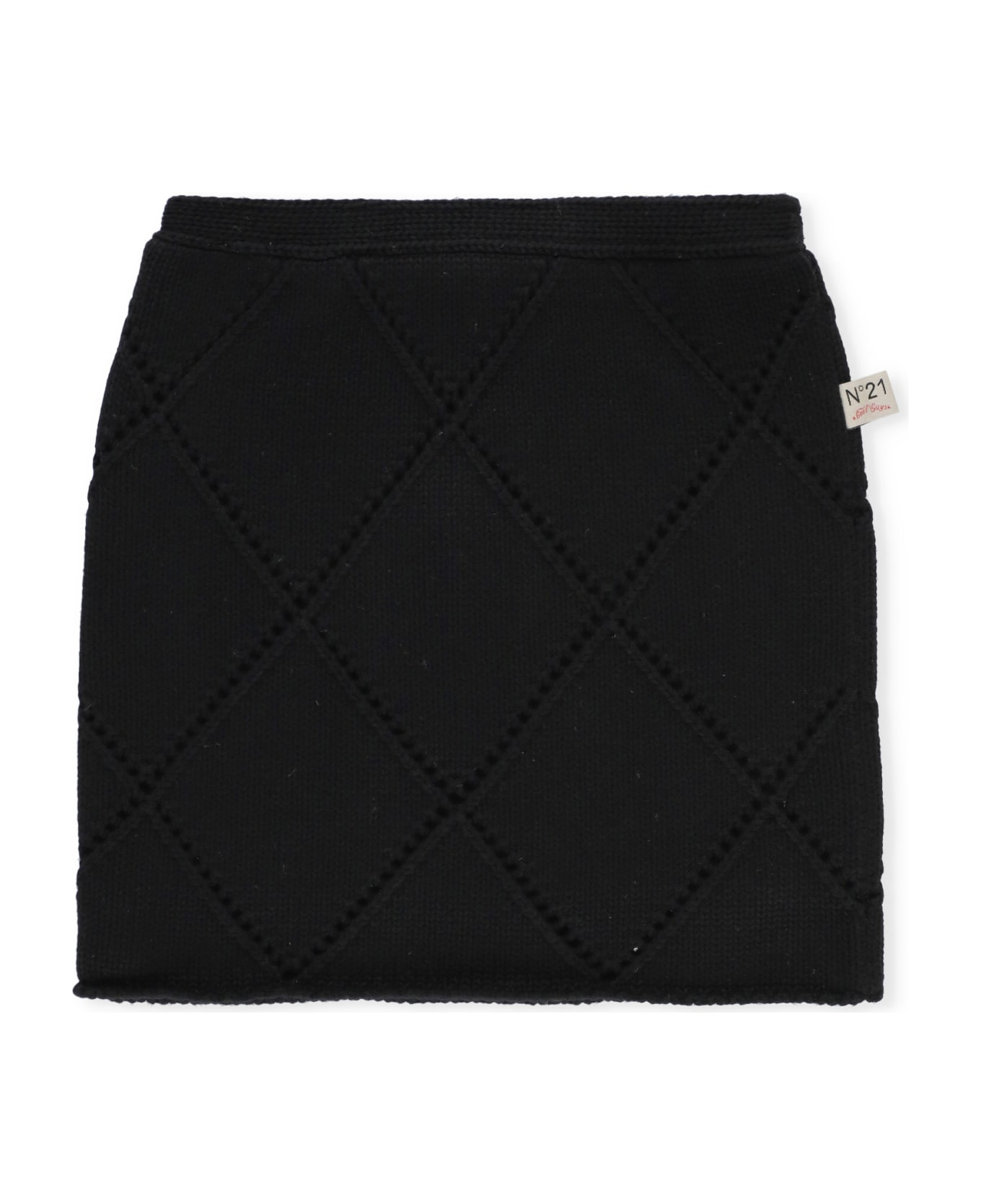 N.21 Wool And Cotton Skirt - Black ボトムス