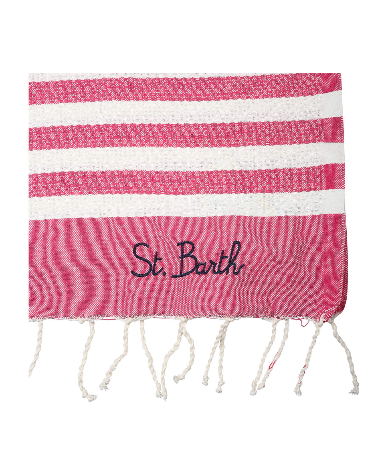 MC2 Saint Barth Fuchsia Beach Towel For Kids With Logo - Fuchsia
