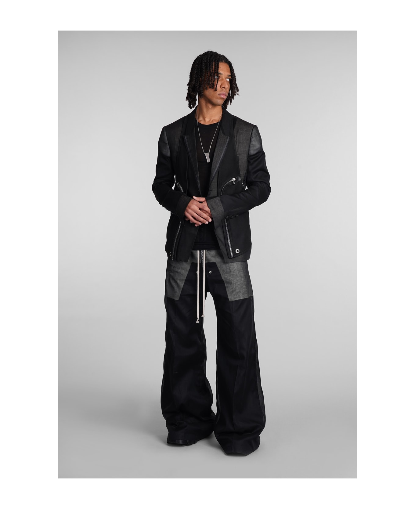 Rick Owens Wide Bela Pants Pants In Black Cotton - black