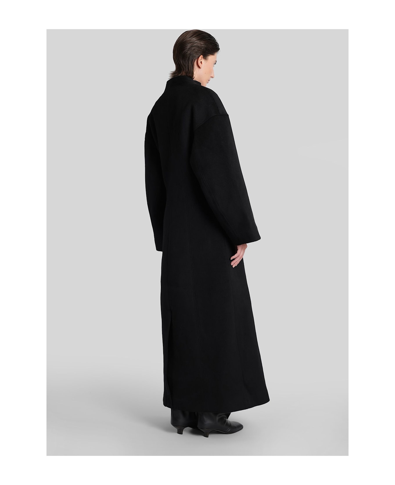 Entire Studios Rondo Coat In Black Wool - black