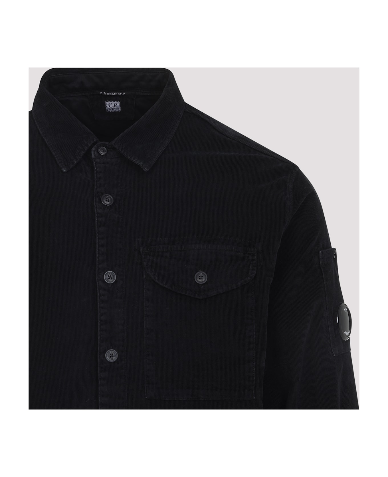 C.P. Company Ls Corduroy Shirt - BLACK