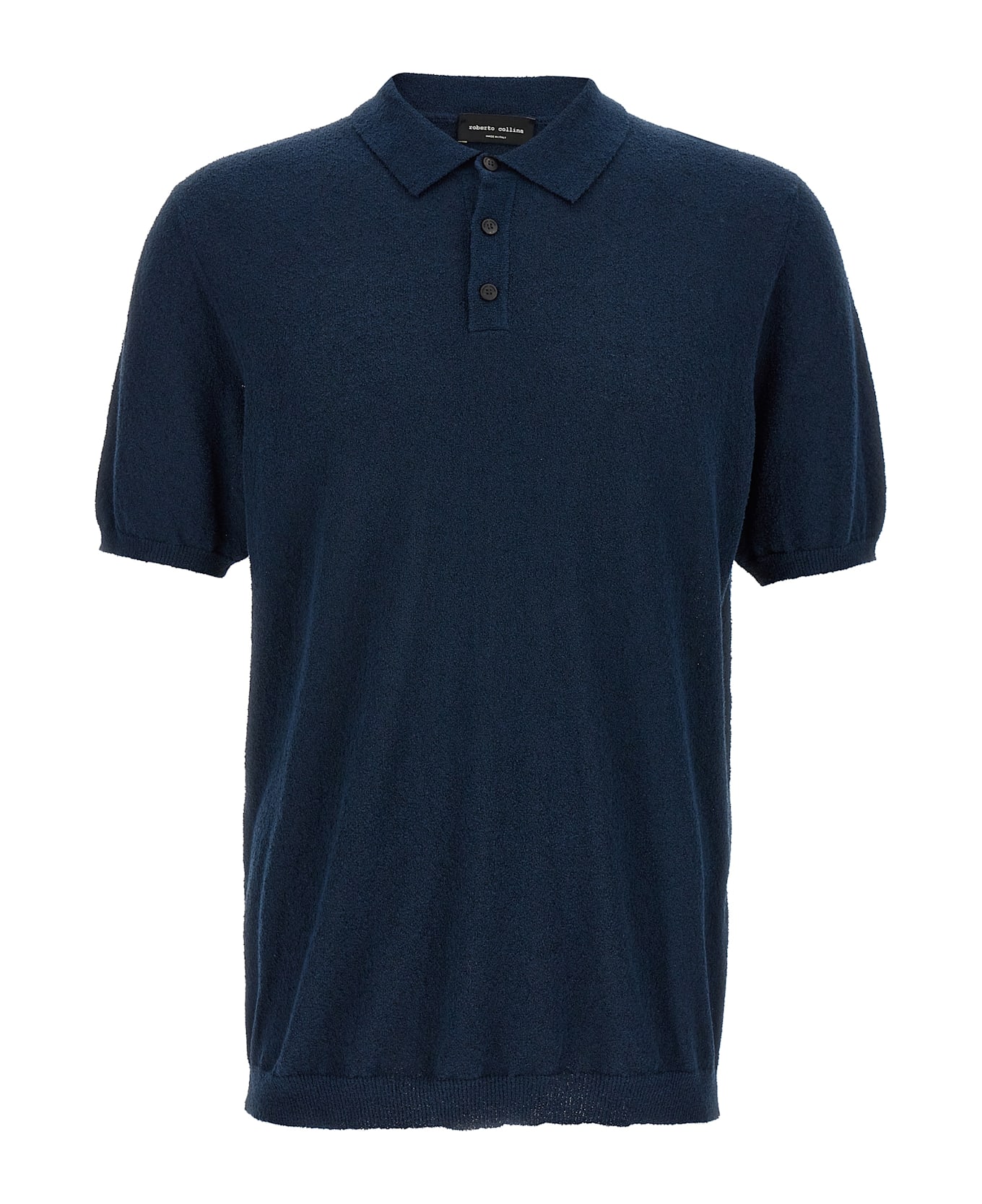 Roberto Collina Spongy Cotton Polo Shirt - Blue
