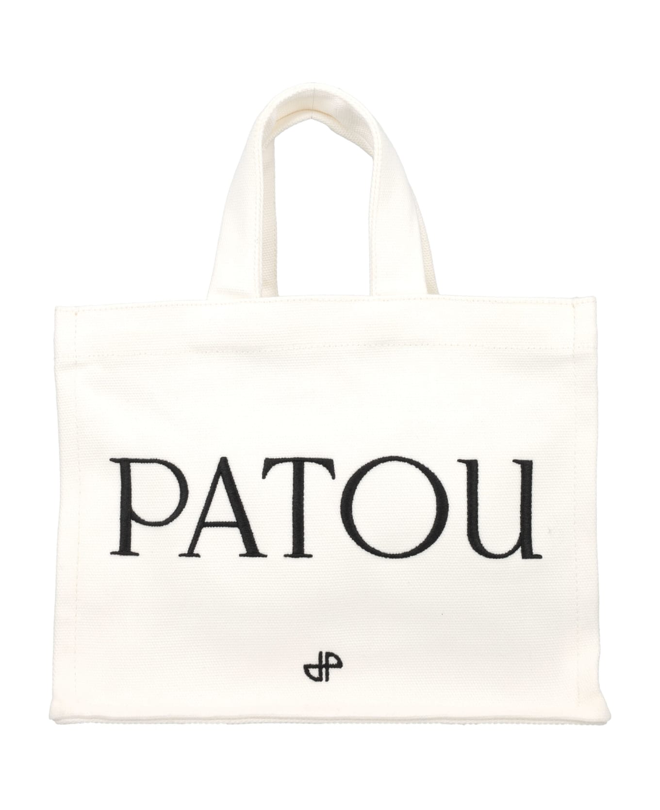 Patou Small Canvas Tote Bag - White