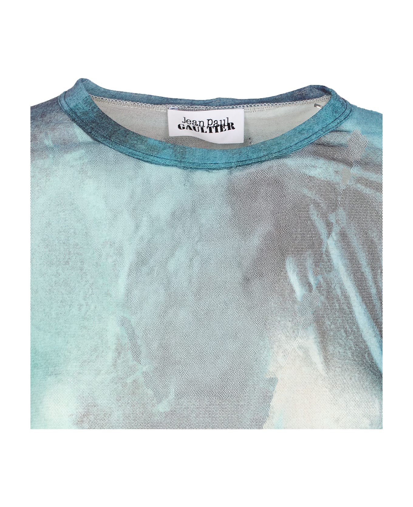Jean Paul Gaultier Mesh Baby T-shirt Water Print - Blue