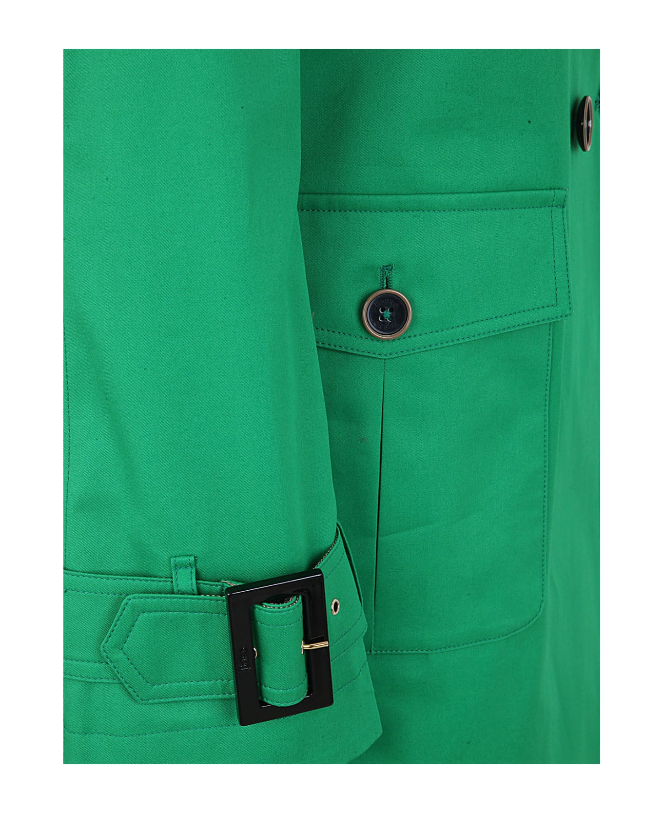 Herno Delon A-shape Double Breasted Long Jacket - Jolly Green レインコート