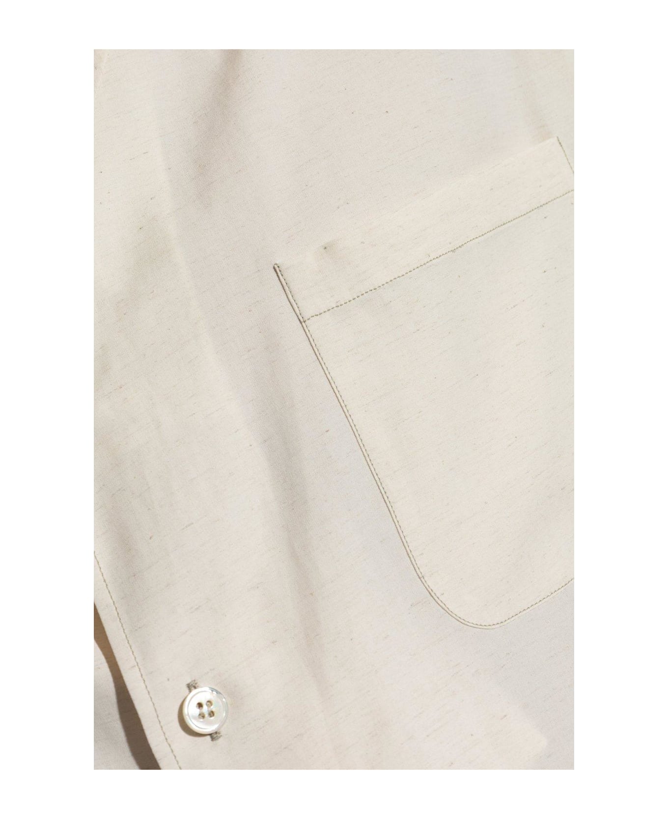 Maison Margiela Short-sleeved Straight Hem Shirt - beige