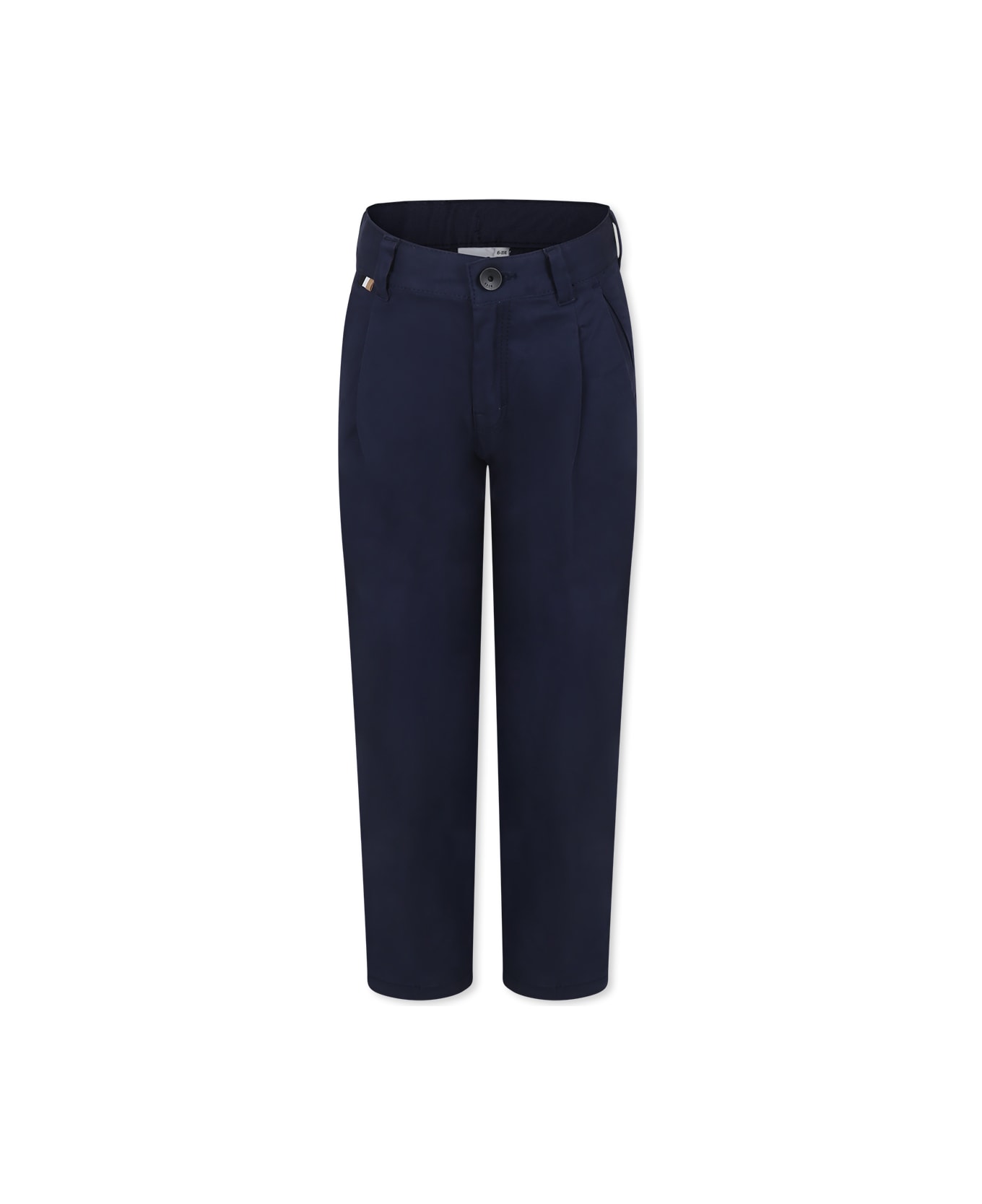 Hugo Boss Blue Trousers For Boy With Patch - Blue